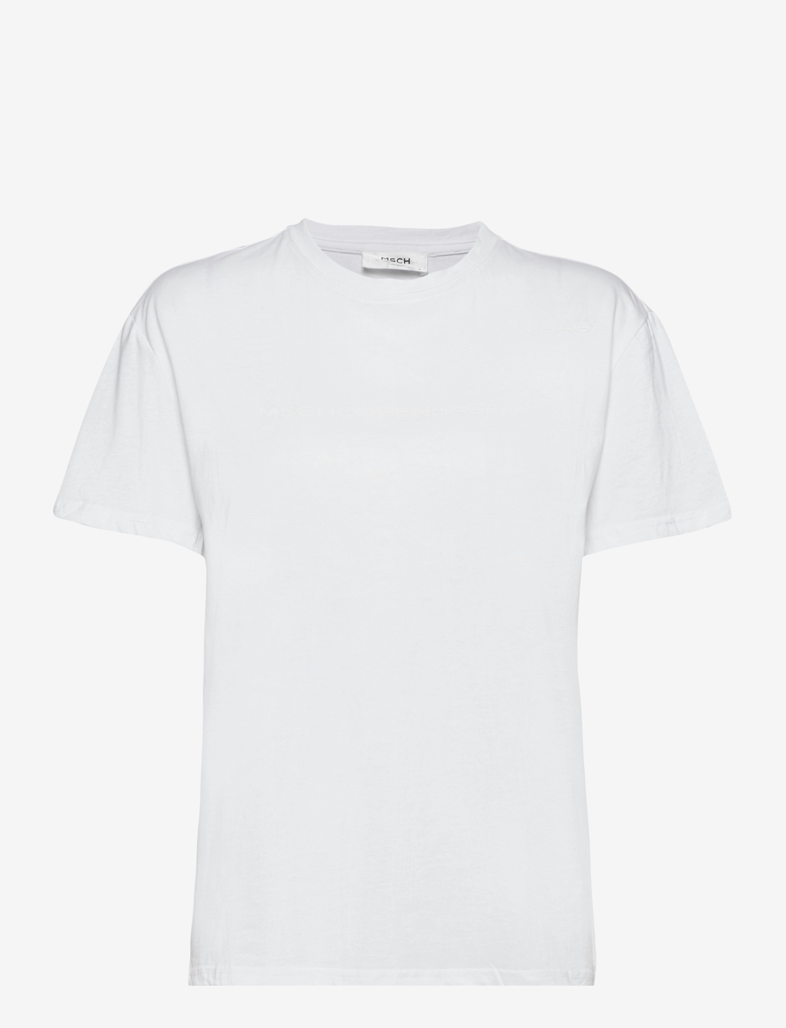 MSCH Copenhagen Liv Organic Logo Tee, Kvinder, Kortærmet T-Shirt, Hvid, Str: S