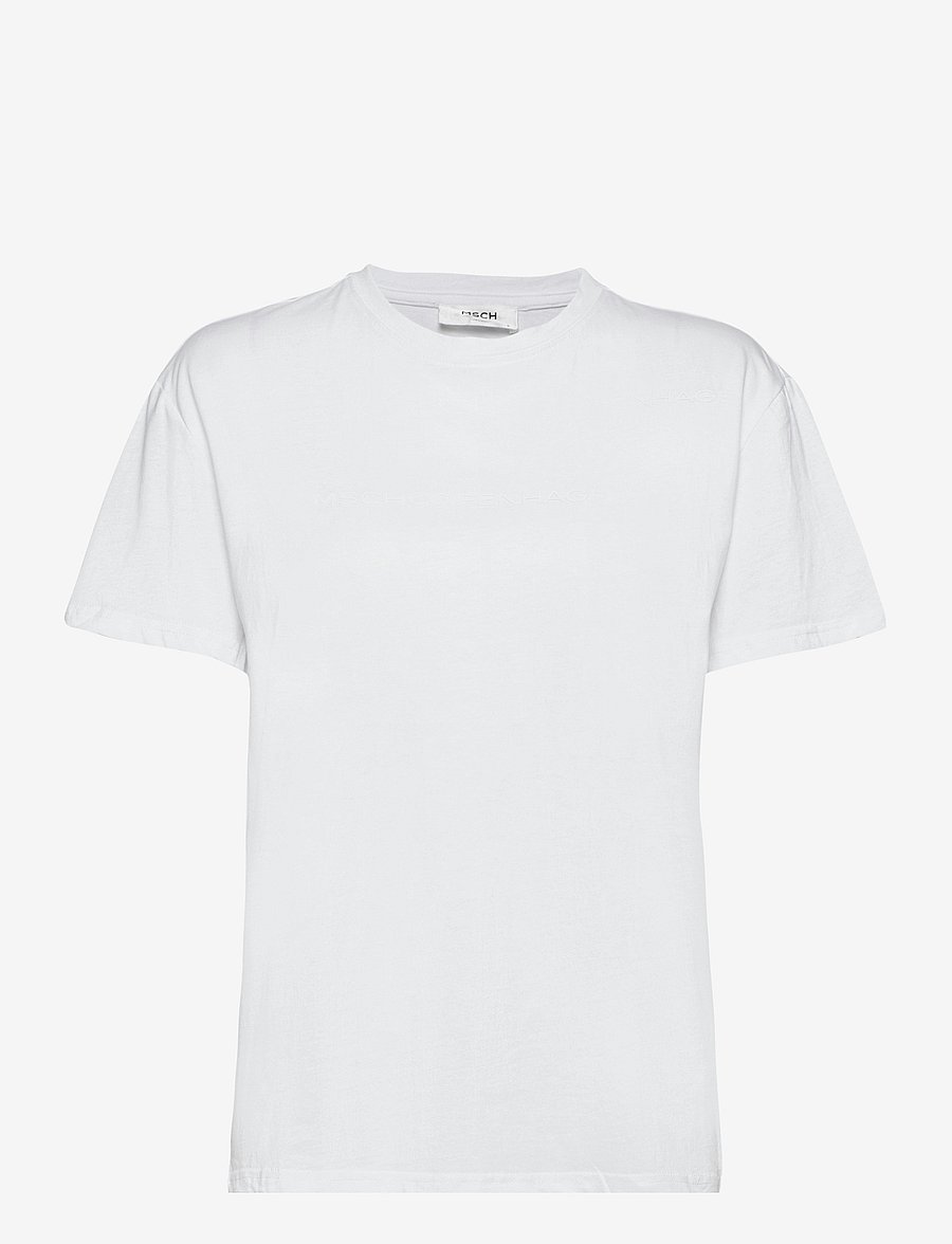 MSCH Copenhagen - Liv Organic Logo Tee - t-shirts - white/white - 0