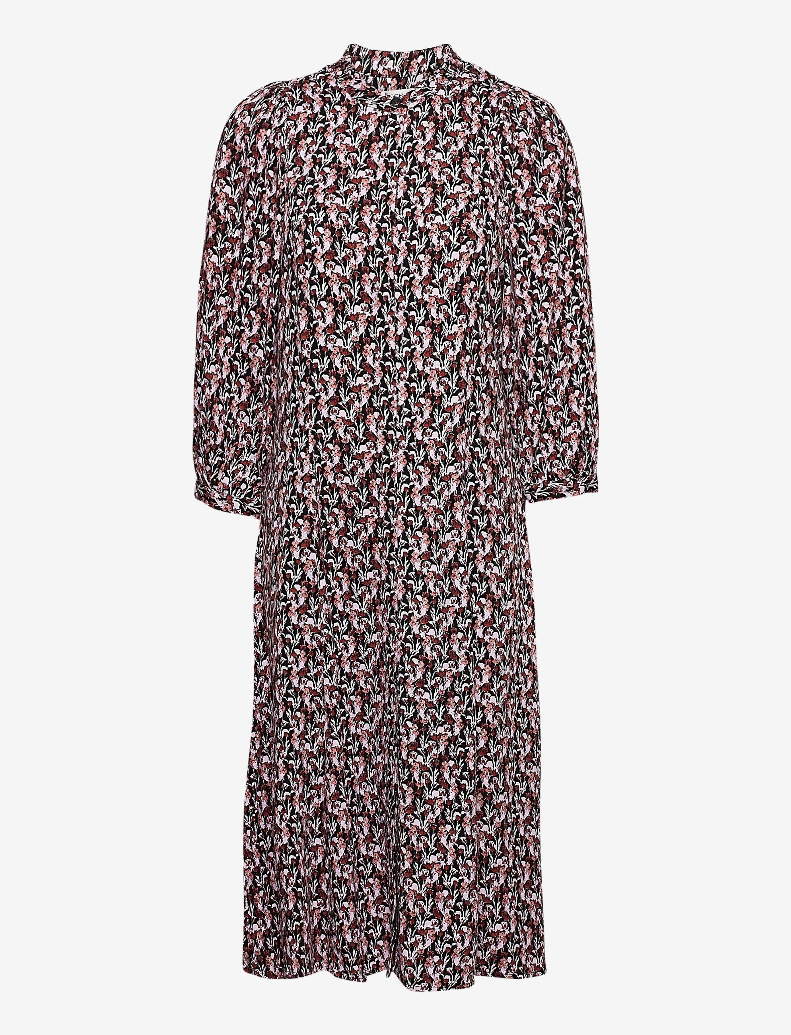 Karola Raye 3/4 Dress AOP - BLK LAVENDER FL