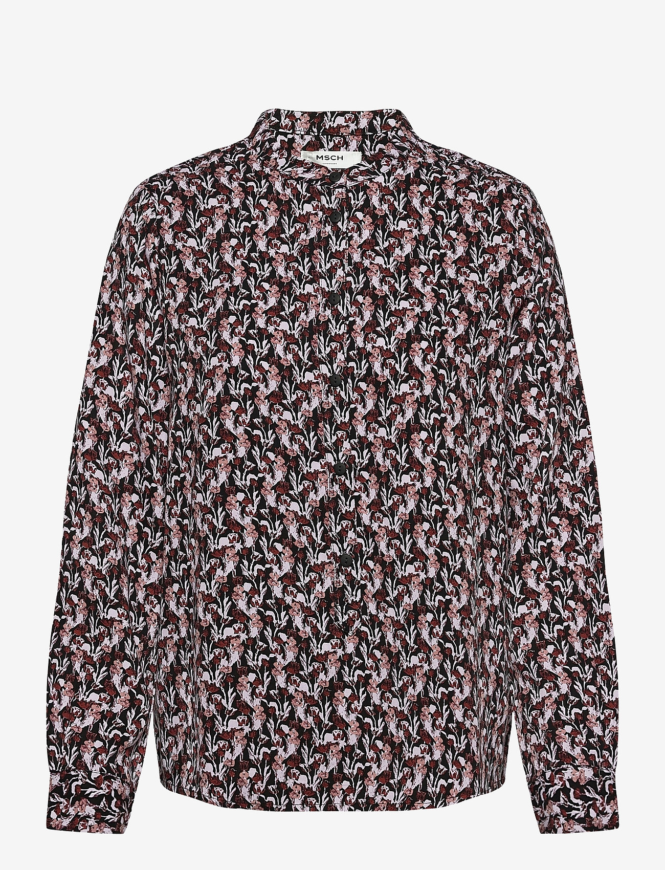 MSCH Copenhagen - Karola Raye Shirt AOP - langärmlige hemden - blk lavender fl - 0