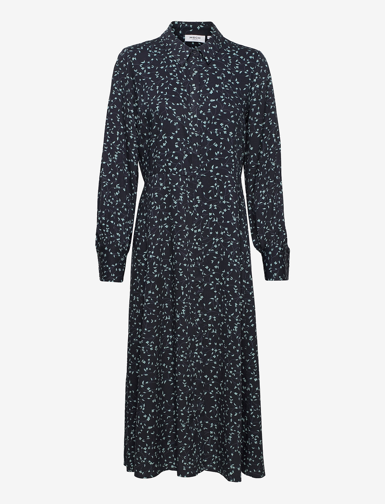 MOSS COPENHAGEN - Etha Raye LS Dress AOP - s cap flower - 0
