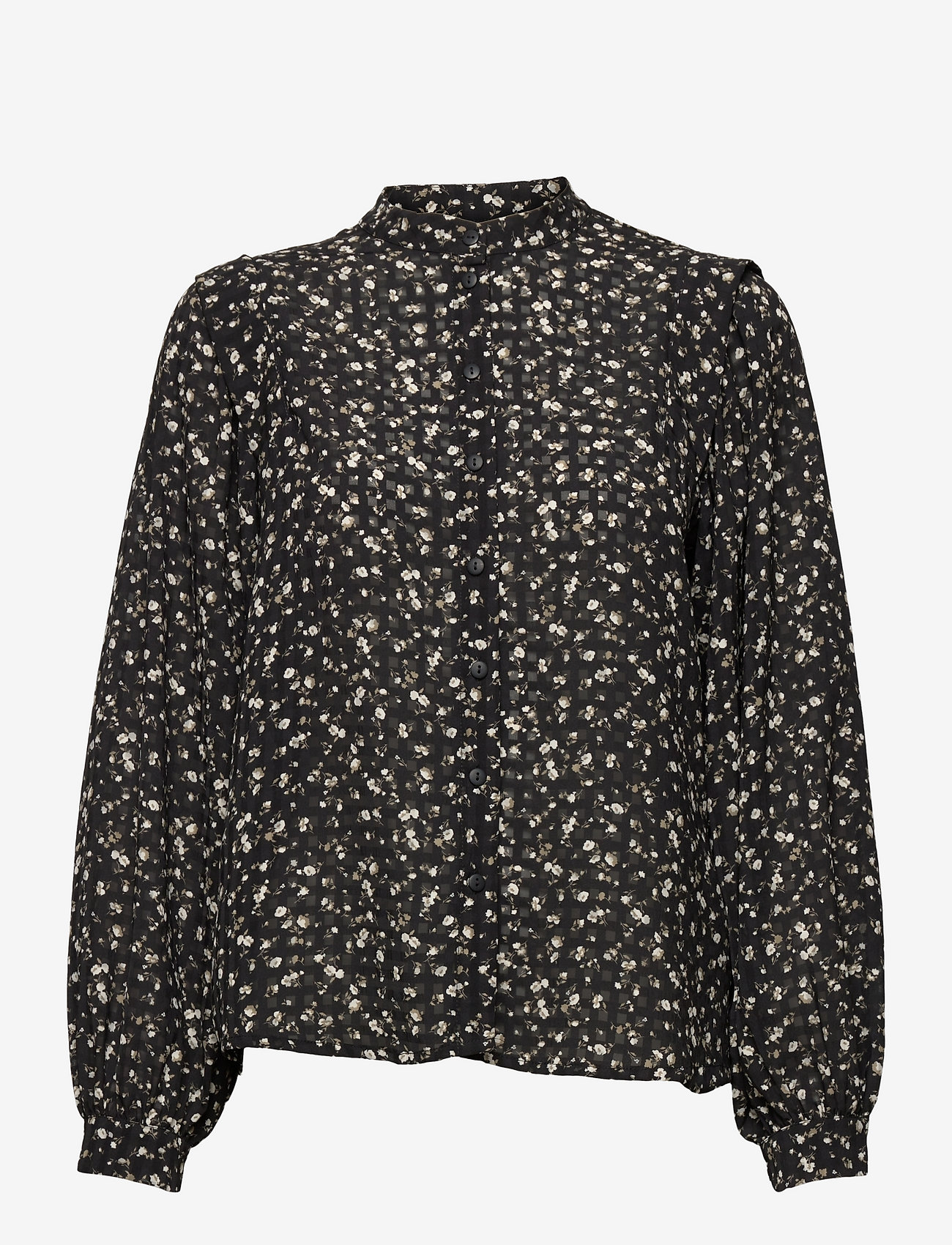 MOSS COPENHAGEN - Oceanna LS Shirt AOP - black flower - 0