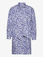 Lenora Haddis LS Shirt Dress AOP - ICE BLUE FLOWER
