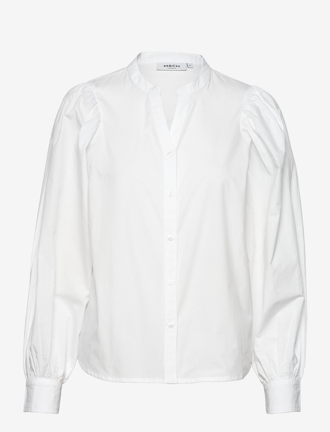 MOSS COPENHAGEN - Haddis LS V-Neck Shirt - bright white - 0