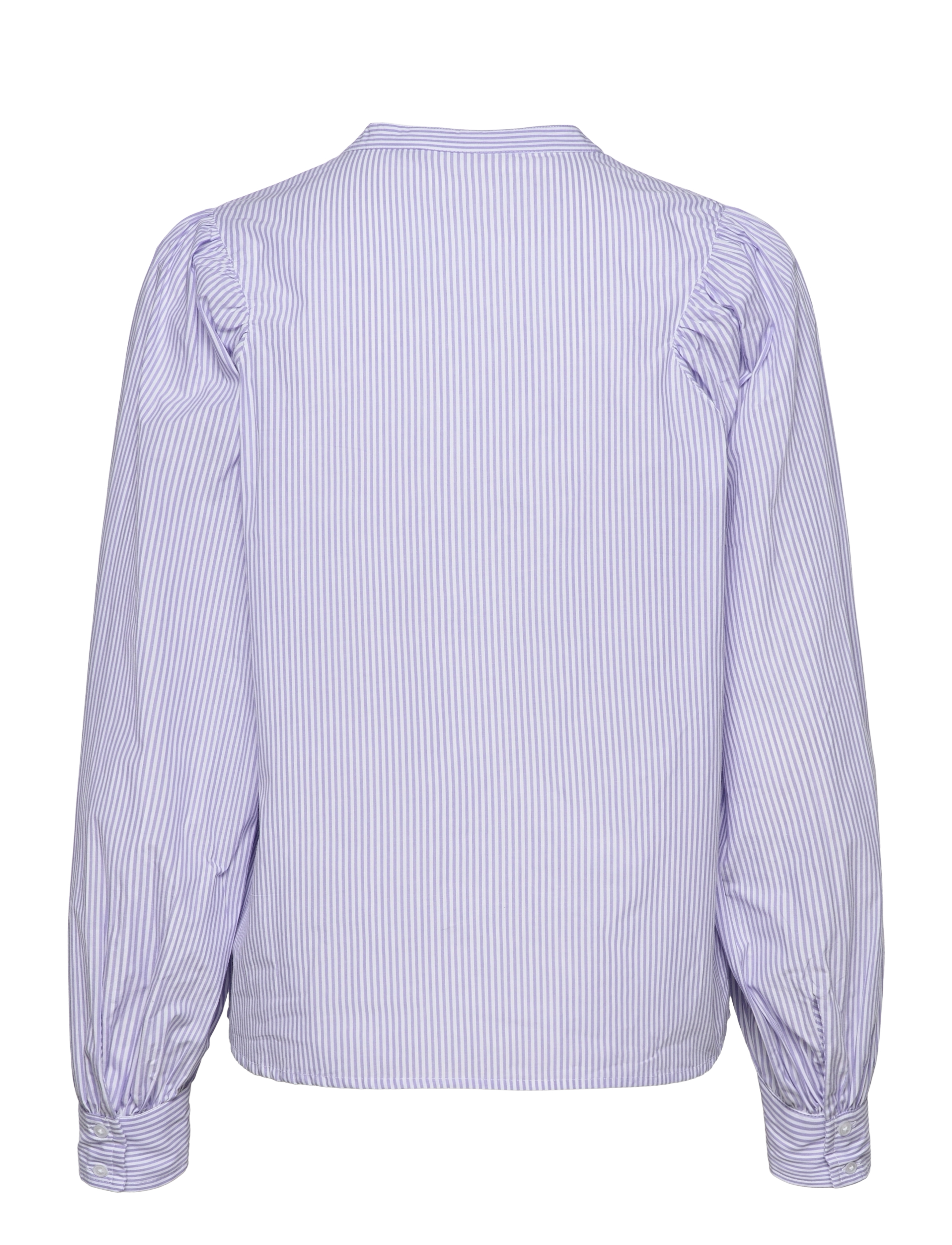 MOSS COPENHAGEN - Haddis LS V-Neck Shirt - k blue stp - 1