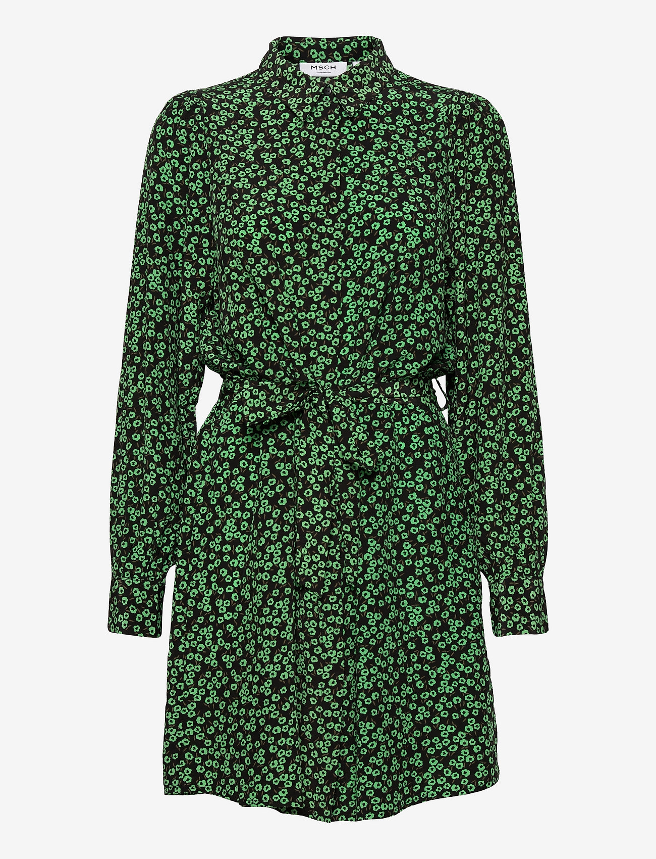 MOSS COPENHAGEN - Hermina Lyvia LS Dress AOP - black flower - 0