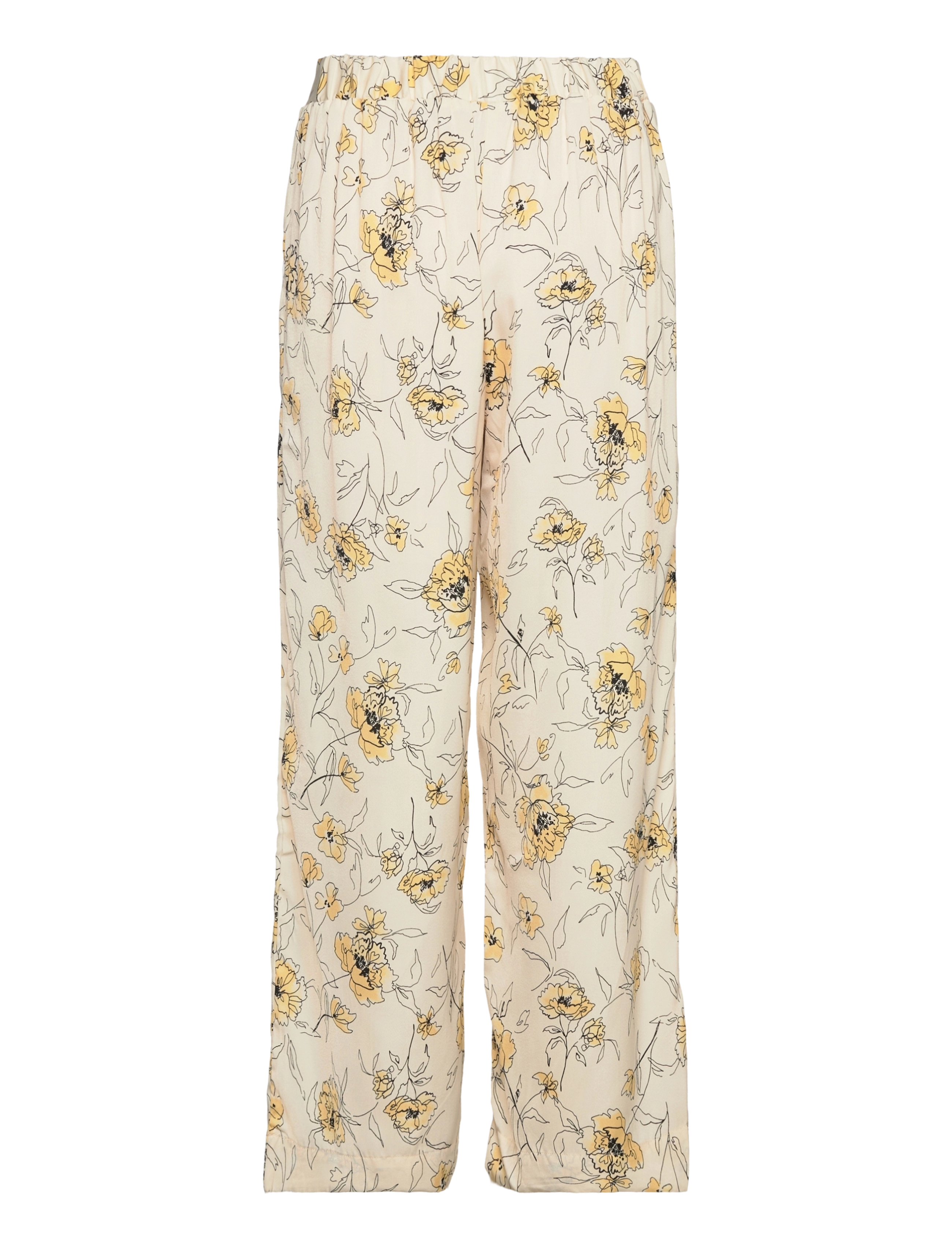 MOSS COPENHAGEN - Adonia Polysilk Ankle Pants AOP - v ice flower - 1