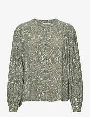 MSCH Copenhagen - MSCHJenica Morocco Shirt AOP - long-sleeved blouses - olivine stroke - 0