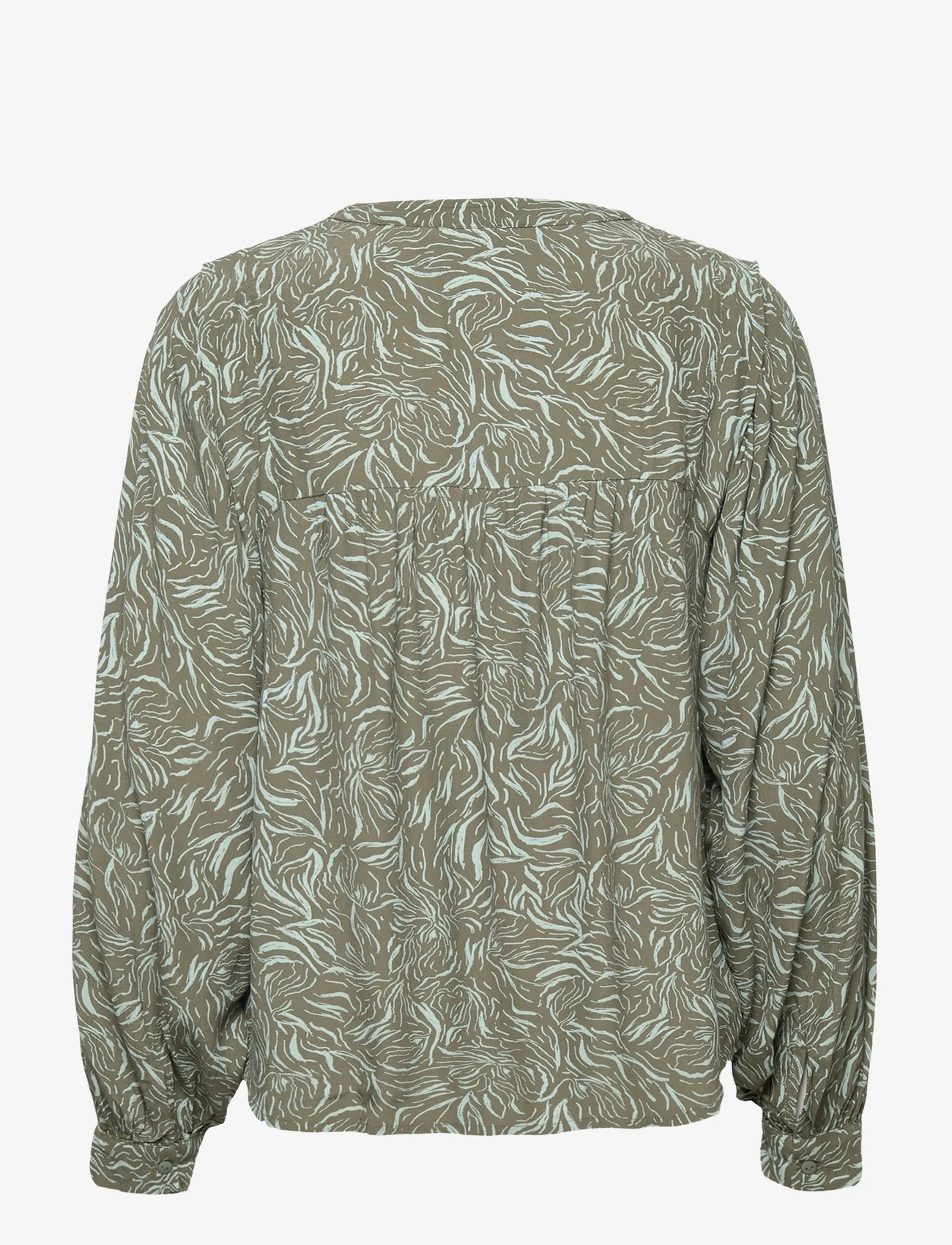 MSCH Copenhagen - MSCHJenica Morocco Shirt AOP - long-sleeved blouses - olivine stroke - 1