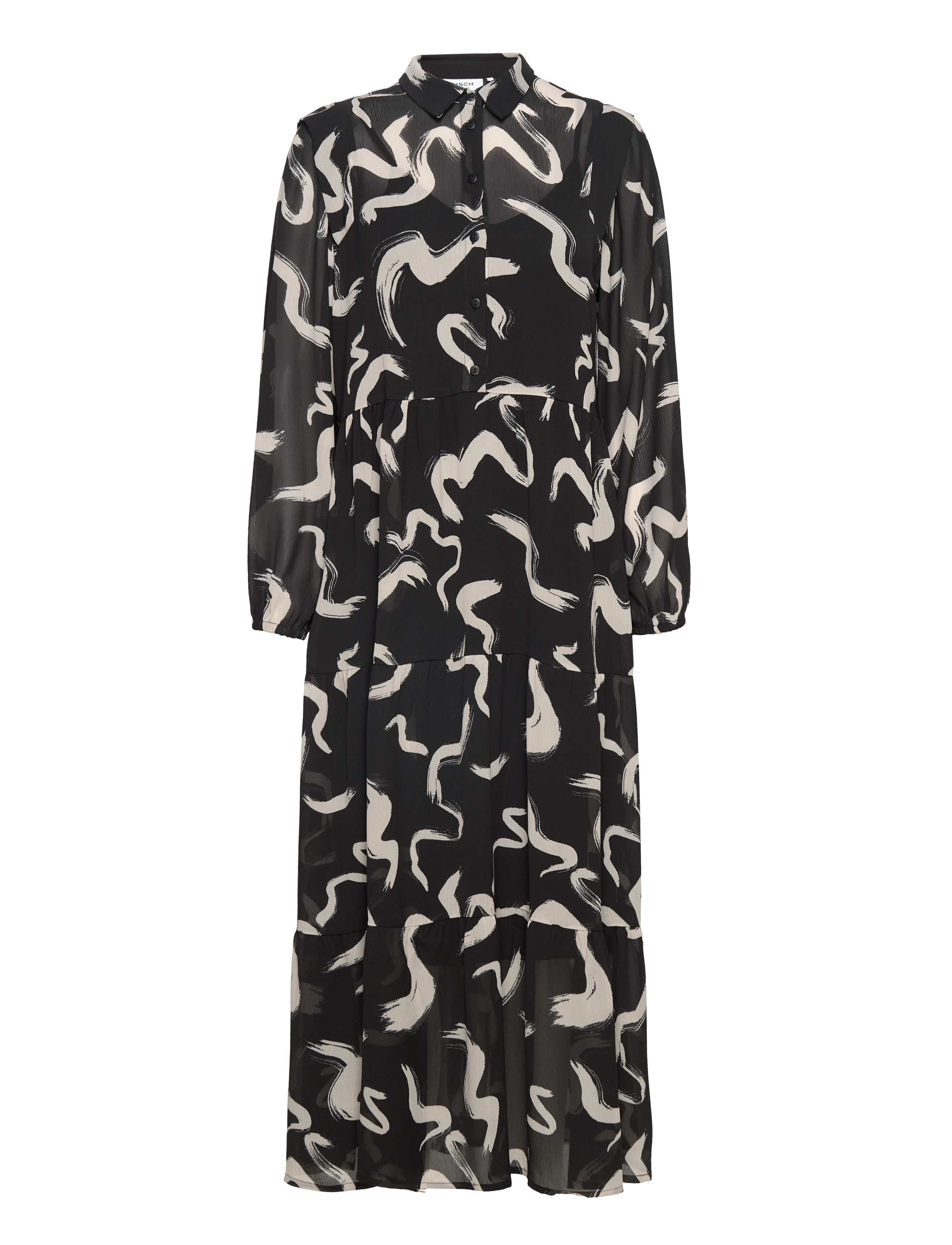 MSCH Copenhagen MSCHKelsey Rikkelie Maxi Dress AOP - Riided - BIRCH STROKE / black