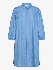 MSCH Copenhagen - Petronia 3/4 Shirt Dress STP - skjortekjoler - herit blue/wht - 0