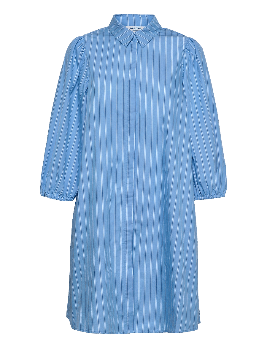 MSCH Copenhagen - Petronia 3/4 Shirt Dress STP - herit blue/wht - 0