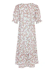 MSCH Copenhagen - MSCHSatina SS Dress AOP - summer dresses - pomegranate flw - 1