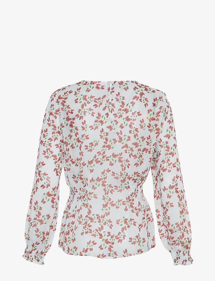 MSCH Copenhagen - MSCHSatina Top AOP - langærmede bluser - pomegranate flw - 1