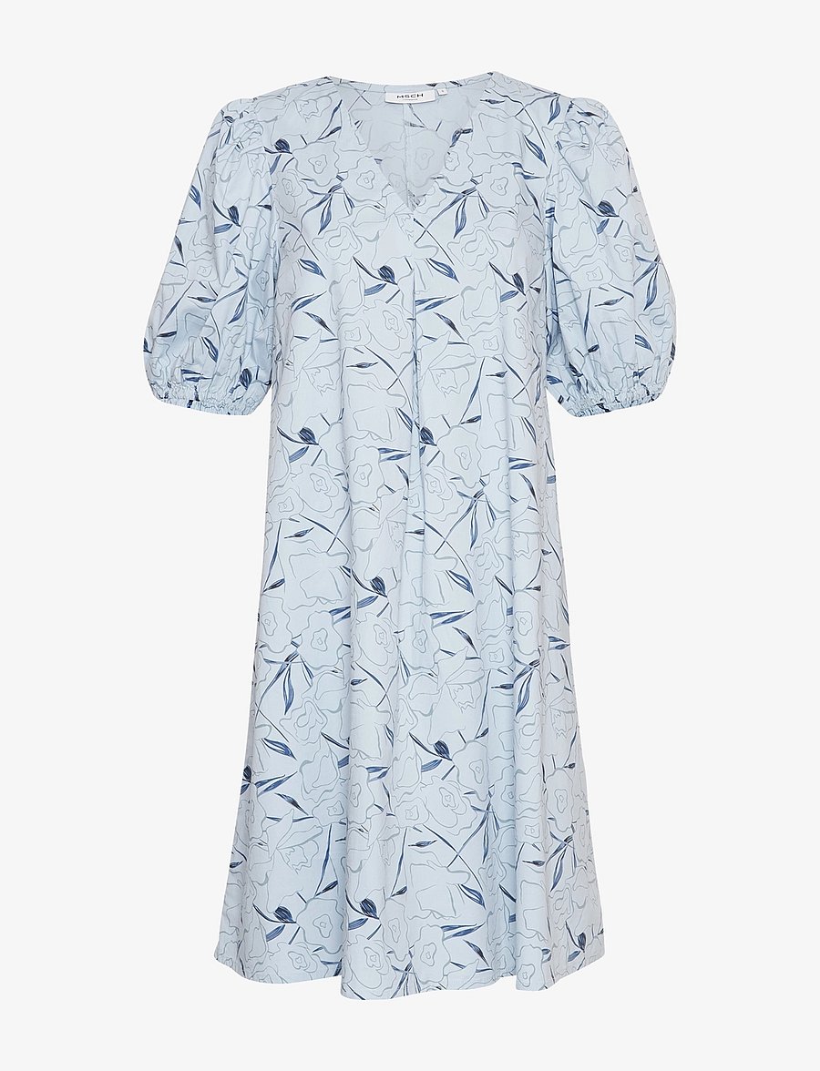 MSCH Copenhagen - MSCHParilla Cenilla 2/4 Dress AOP - summer dresses - s blue flower - 0