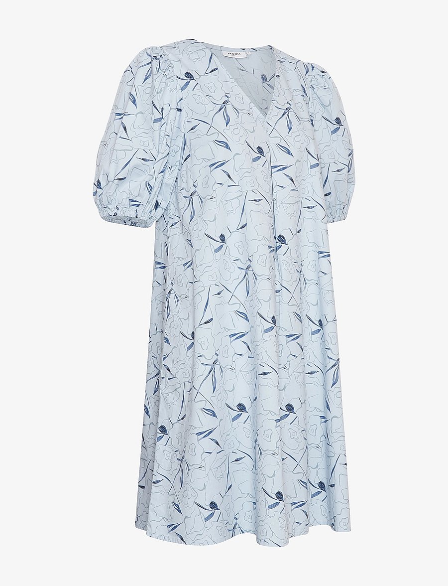 MSCH Copenhagen - MSCHParilla Cenilla 2/4 Dress AOP - summer dresses - s blue flower - 1