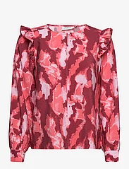 MSCH Copenhagen - MSCHMagnella Ladonna Top AOP - long-sleeved blouses - p rose marble - 0