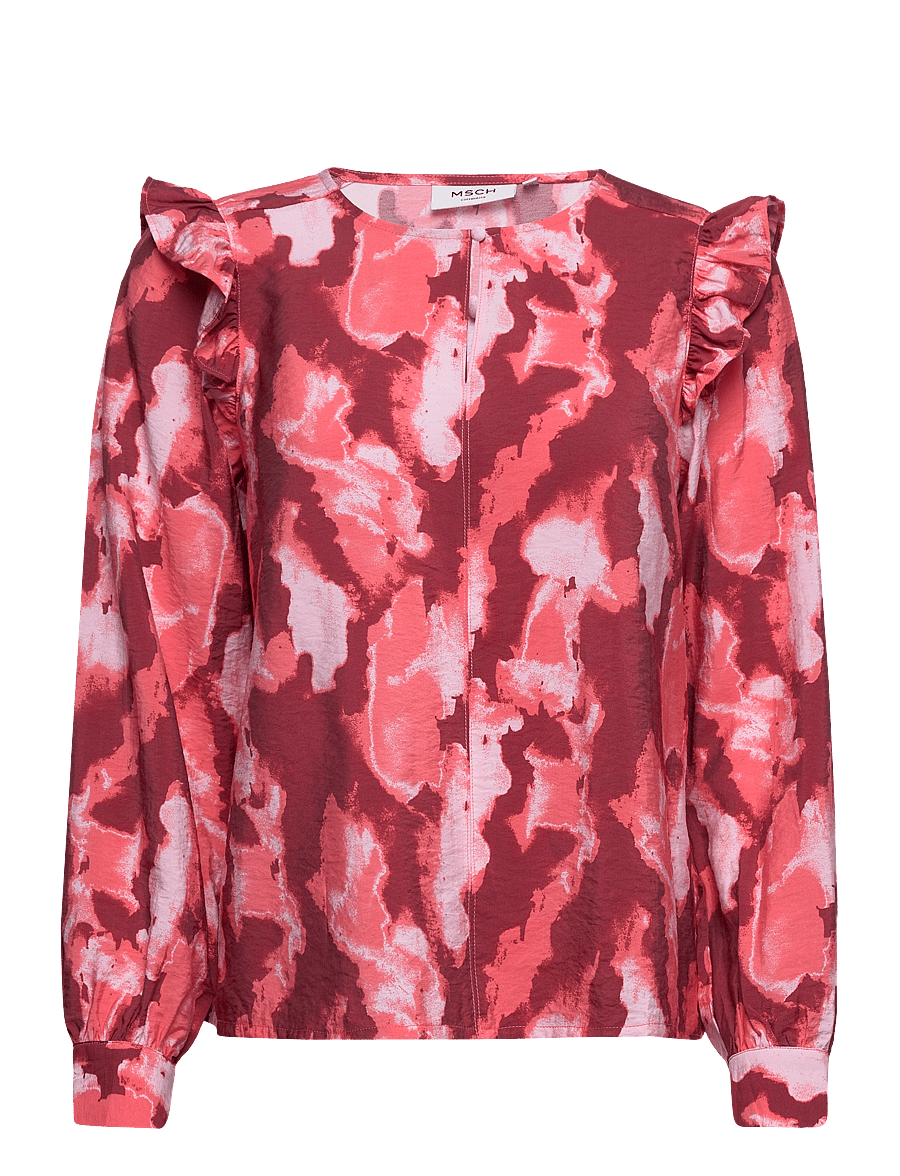 MSCH Copenhagen - MSCHMagnella Ladonna Top AOP - langærmede bluser - p rose marble - 0