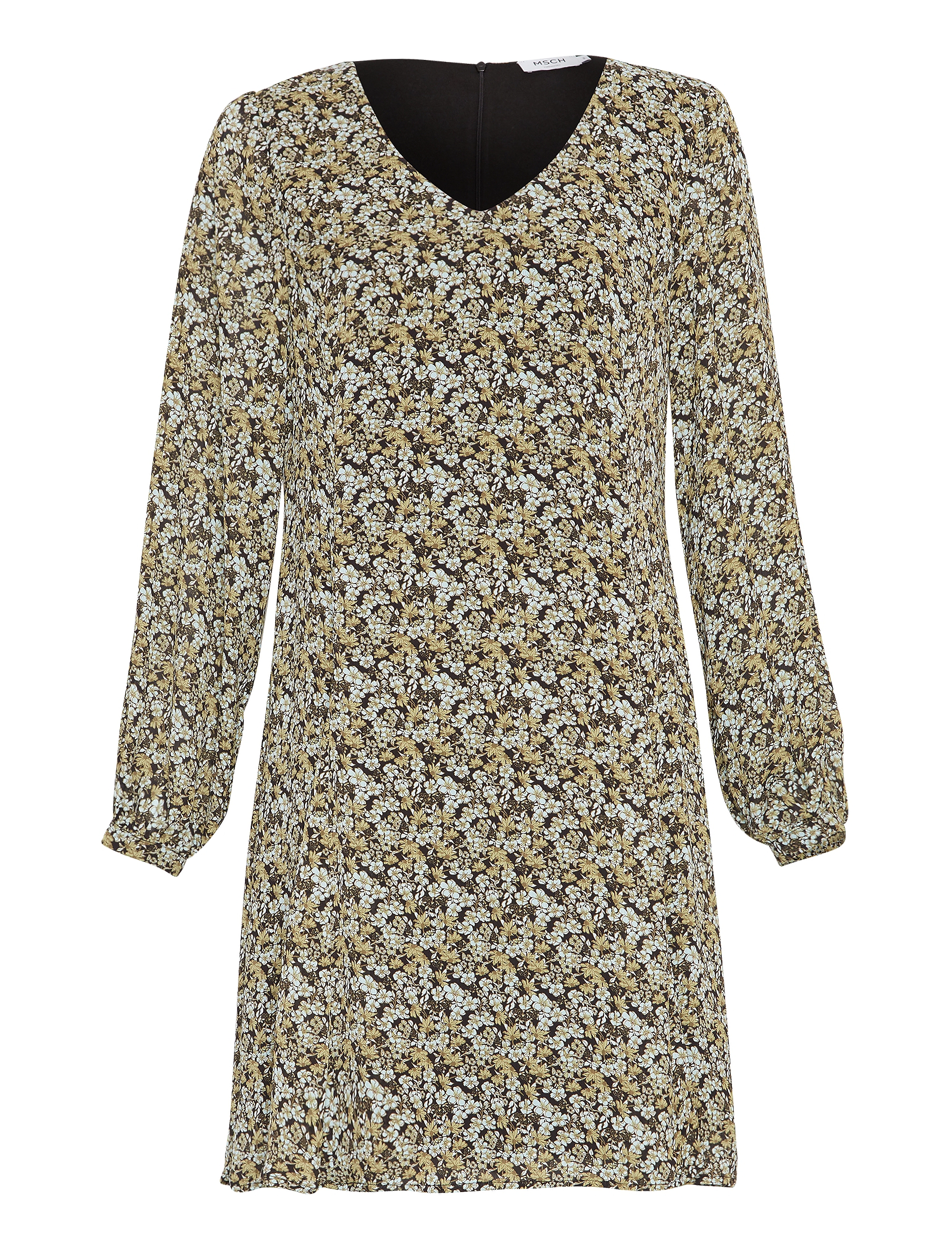 MSCH Copenhagen Mschjamela Rikkelie Dress Aop, M, Dresses, Gelb - Short Dress, Frauen