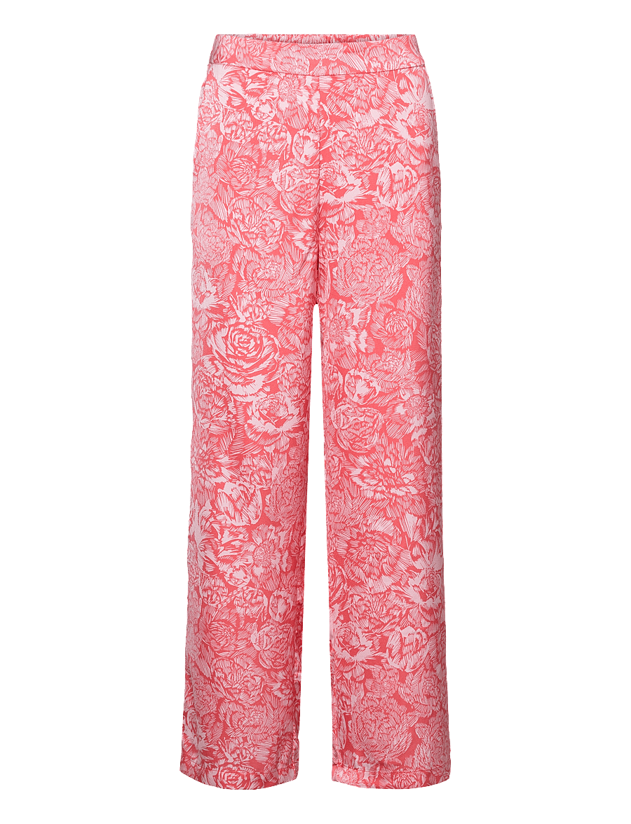 MSCH Copenhagen - MSCHMaricel Myrina Pants AOP - bukser med lige ben - p rose flower - 0