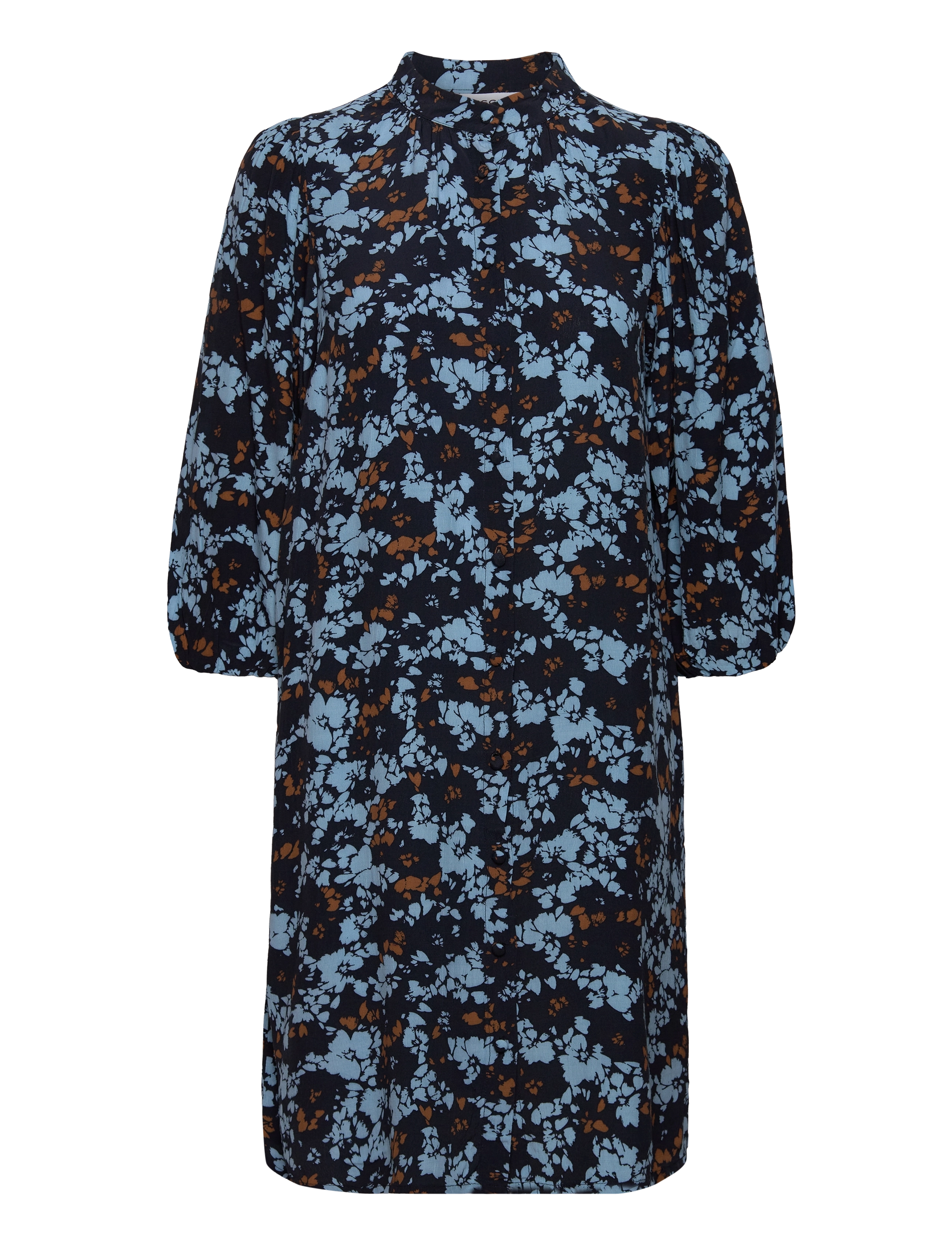 MSCH Copenhagen MSCHMarcia Morocco 3/4 Shirt Dress AOP - Riided - BALTIC SEA FLWR / blue