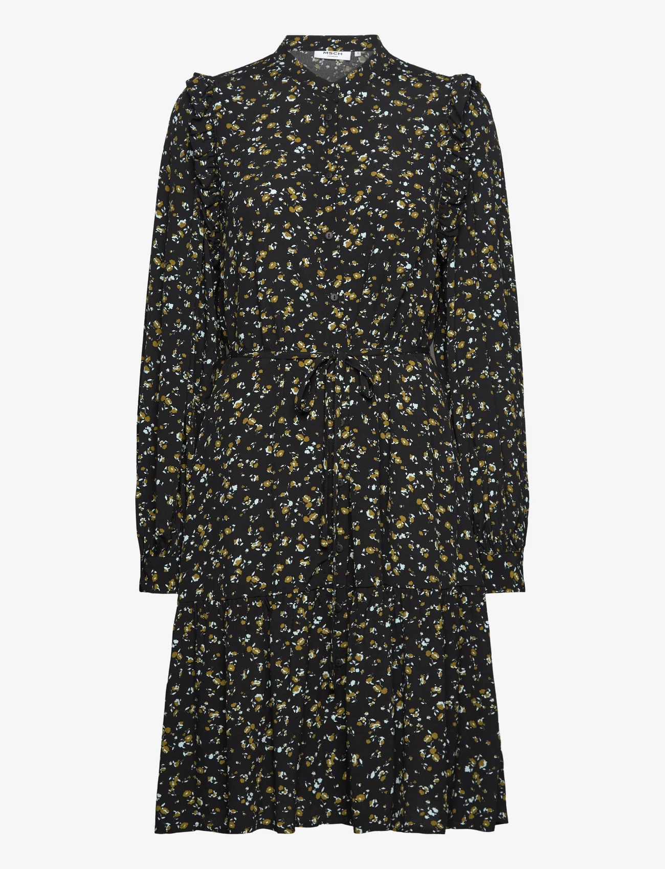 MSCH Copenhagen - MSCHBellaris Jalina Shirt Dress AOP - hemdkleider - black flower - 0
