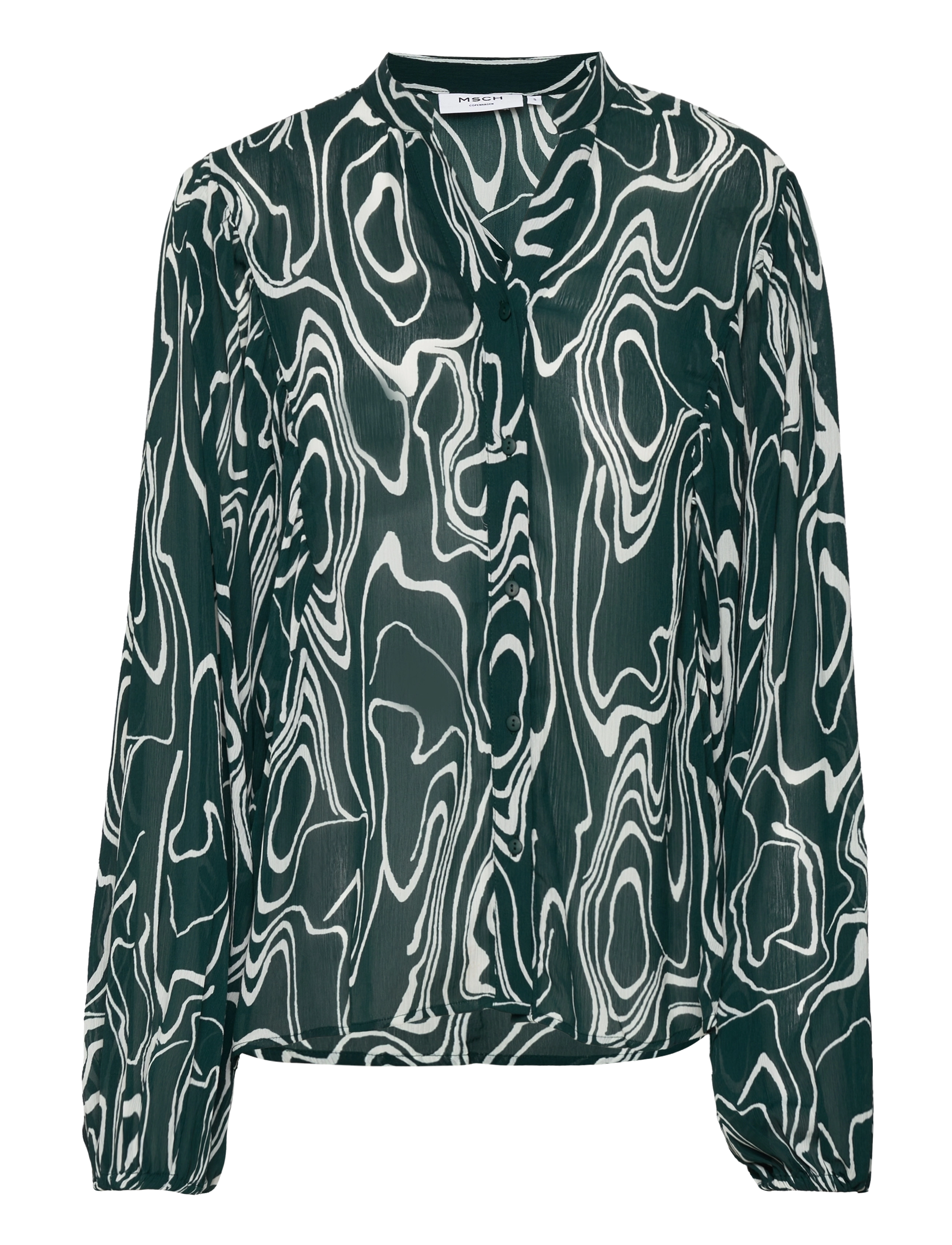 MSCH Copenhagen MSCHTelena Rikkelie Shirt AOP - Kläder - P PINE ABSTRACT / blue