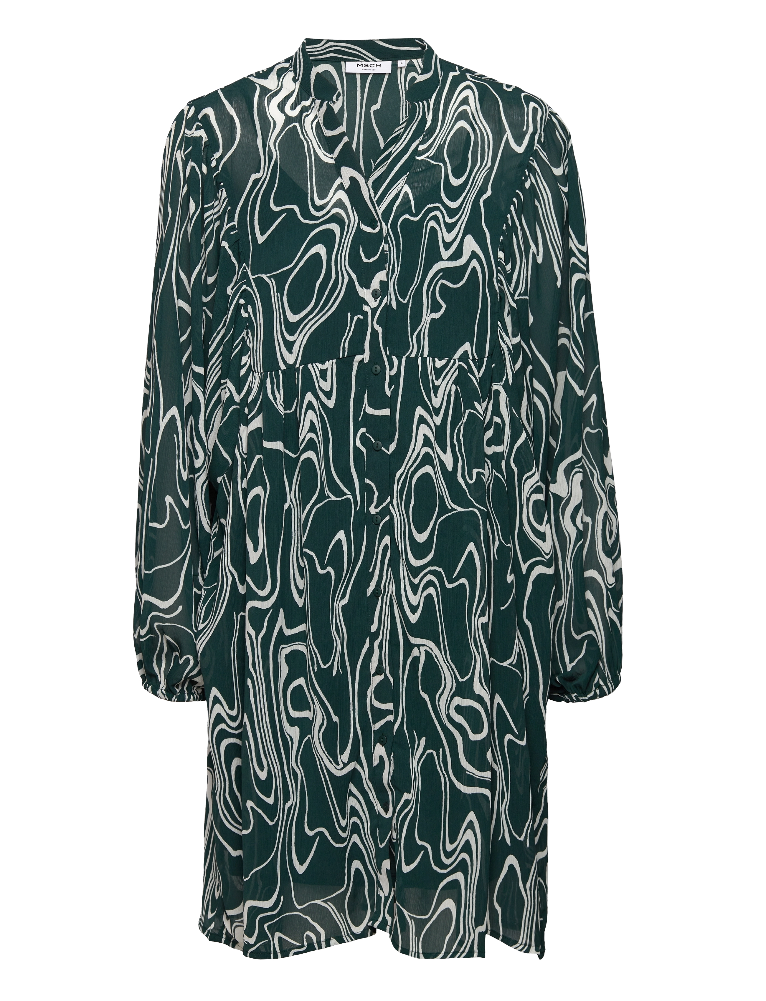 MSCH Copenhagen MSCHTelena Rikkelie Shirt Dress AOP - Riided - P PINE ABSTRACT / green