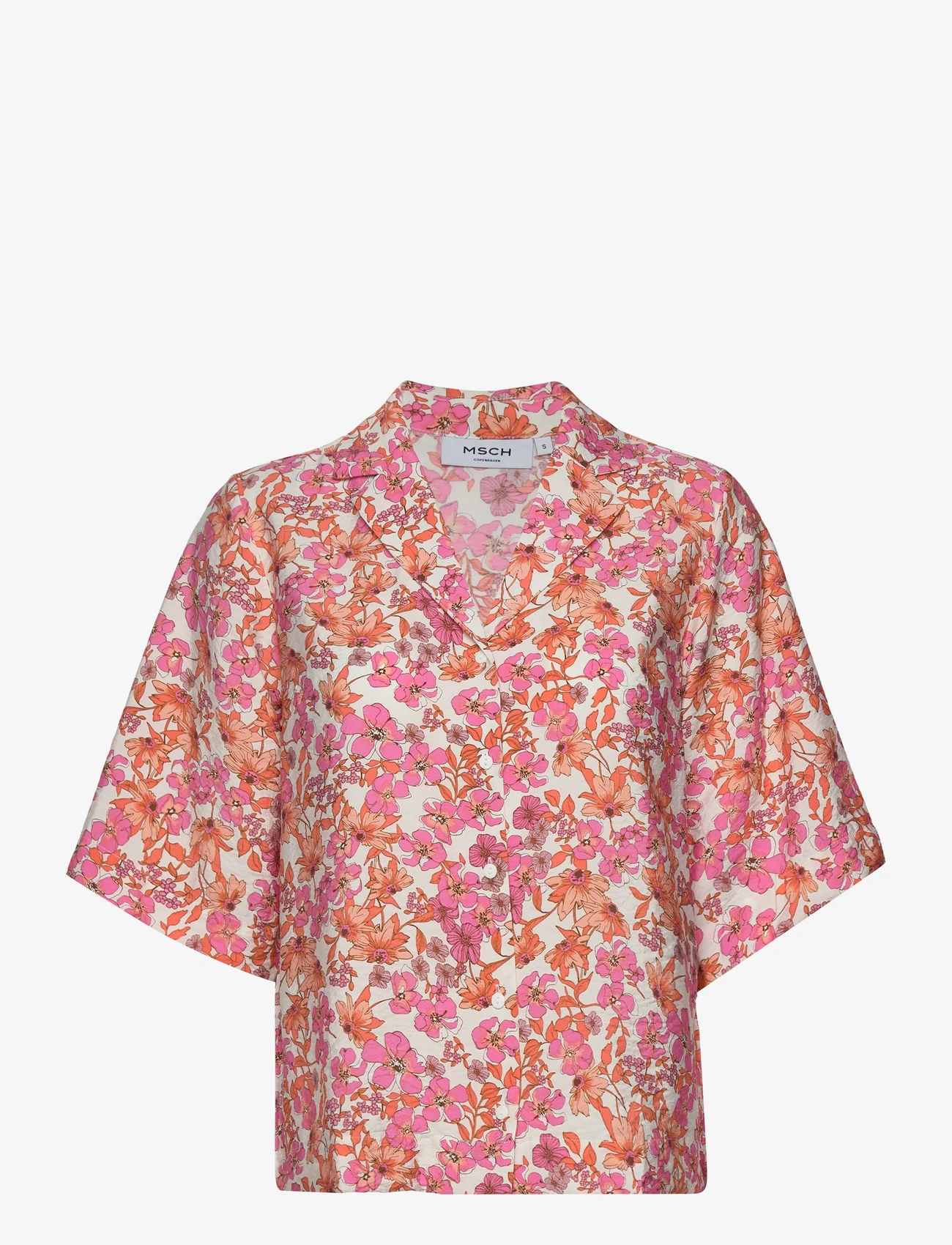 MSCH Copenhagen - MSCHAdanaya Ladonna 2/4 Shirt AOP - kurzärmlige hemden - a pink flower - 0