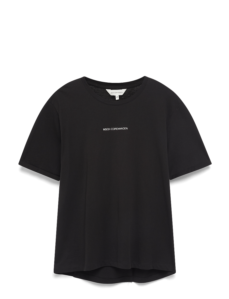 MSCH Copenhagen - MSCHTerina Organic Small Logo Tee - t-shirts - black/white - 1