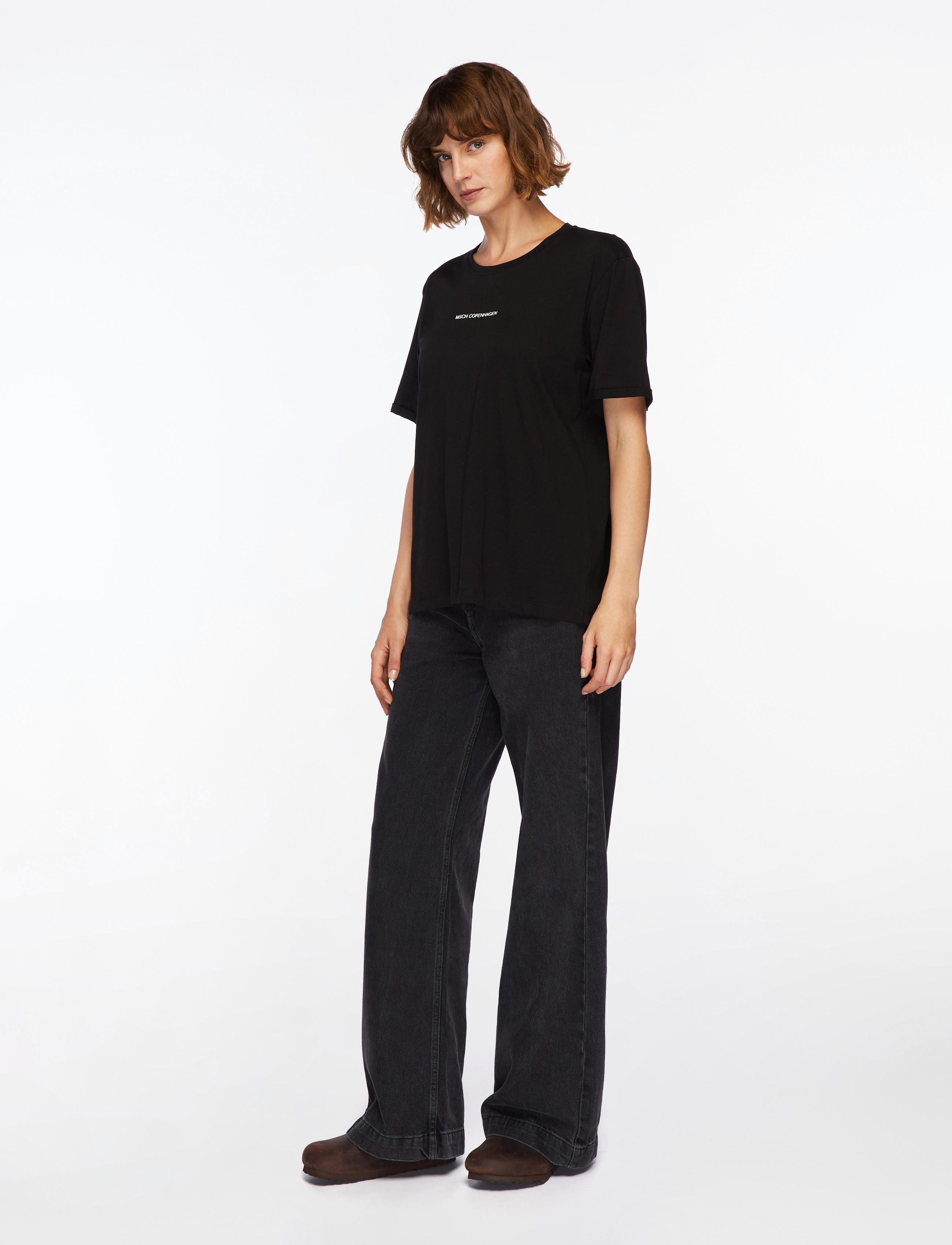 MSCH Copenhagen - MSCHTerina Organic Small Logo Tee - t-paidat - black/white - 3