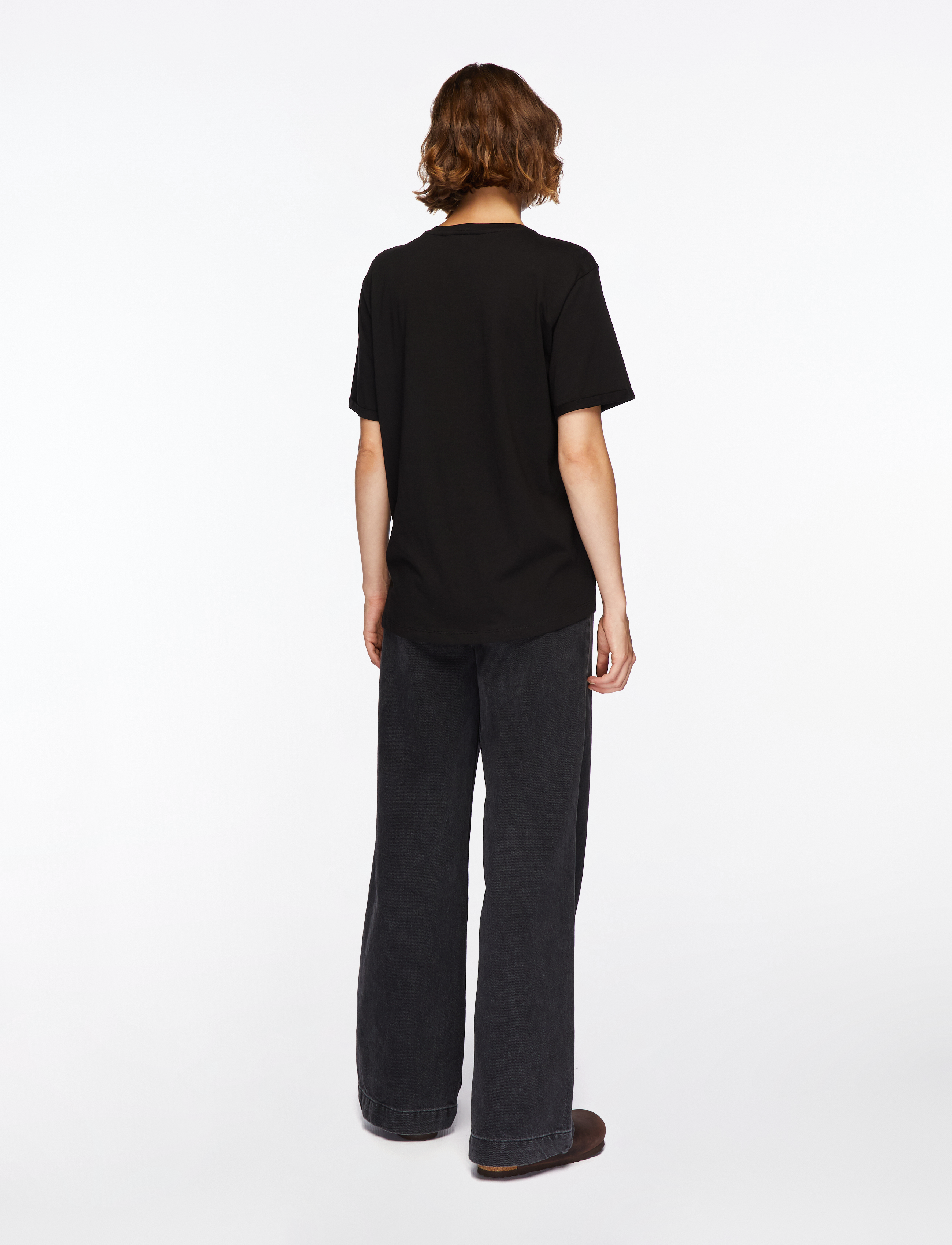 MSCH Copenhagen - MSCHTerina Organic Small Logo Tee - t-paidat - black/white - 4