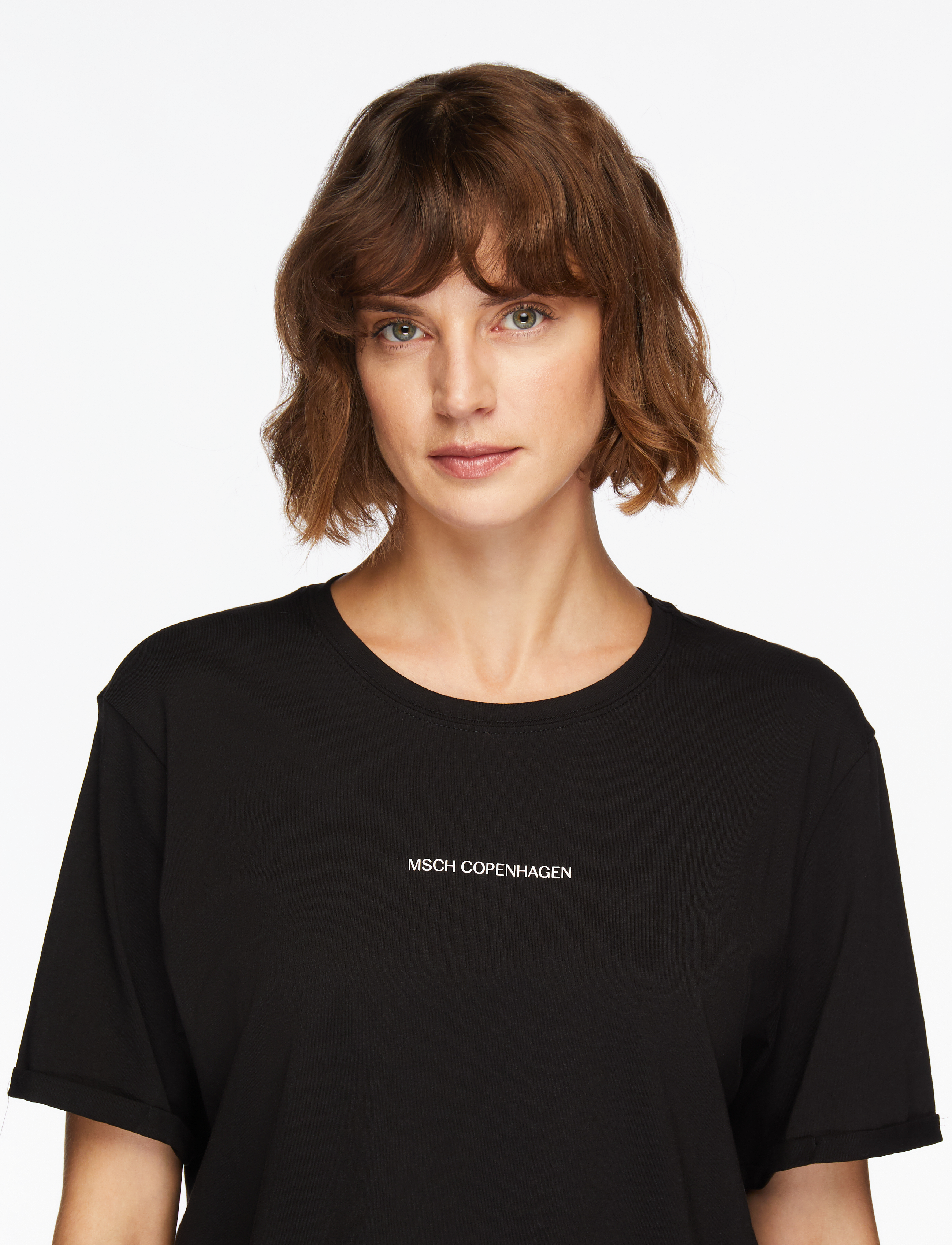 MSCH Copenhagen - MSCHTerina Organic Small Logo Tee - t-paidat - black/white - 5