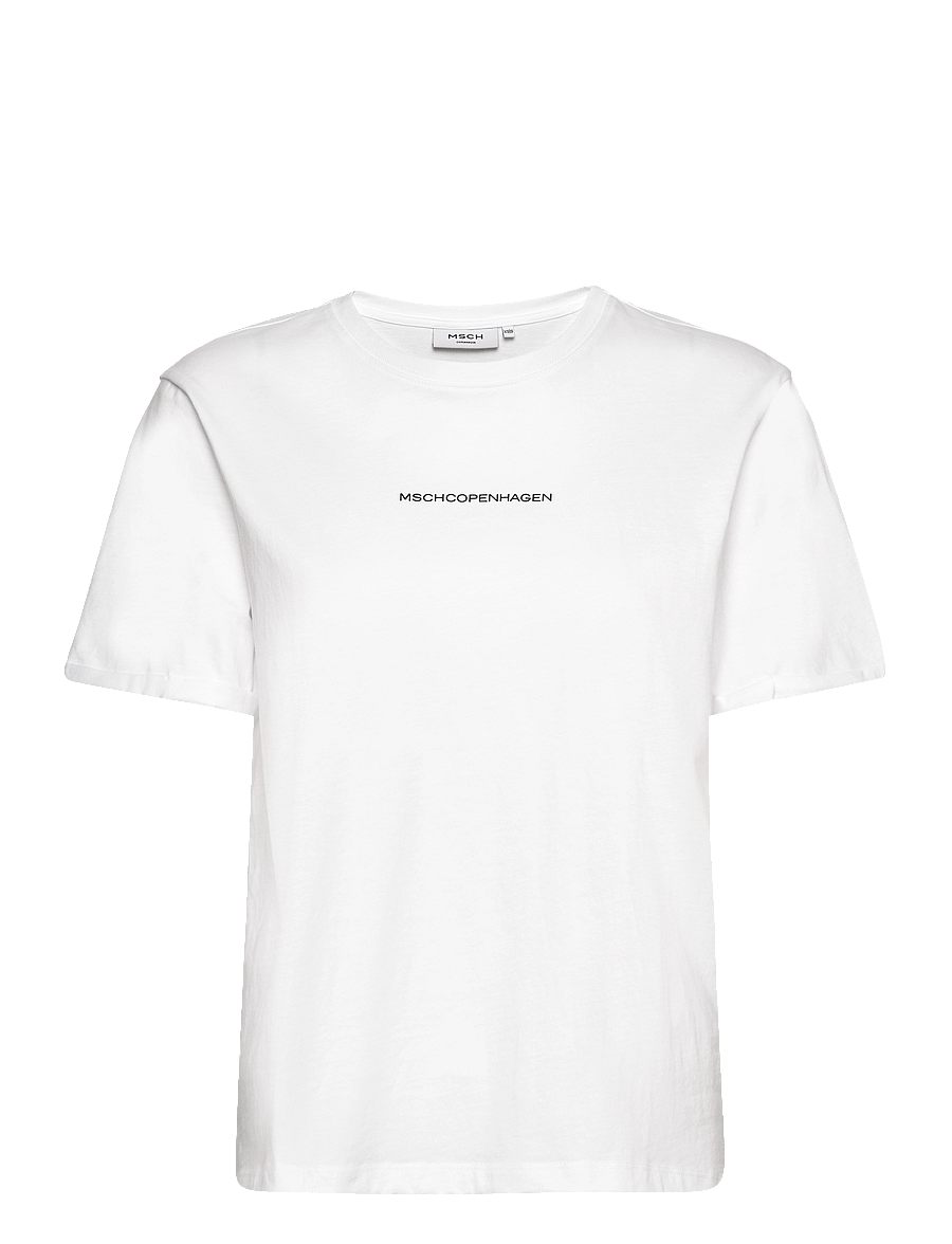MSCH Copenhagen - MSCHTerina Organic Small Logo Tee - t-shirts - b white/black - 0