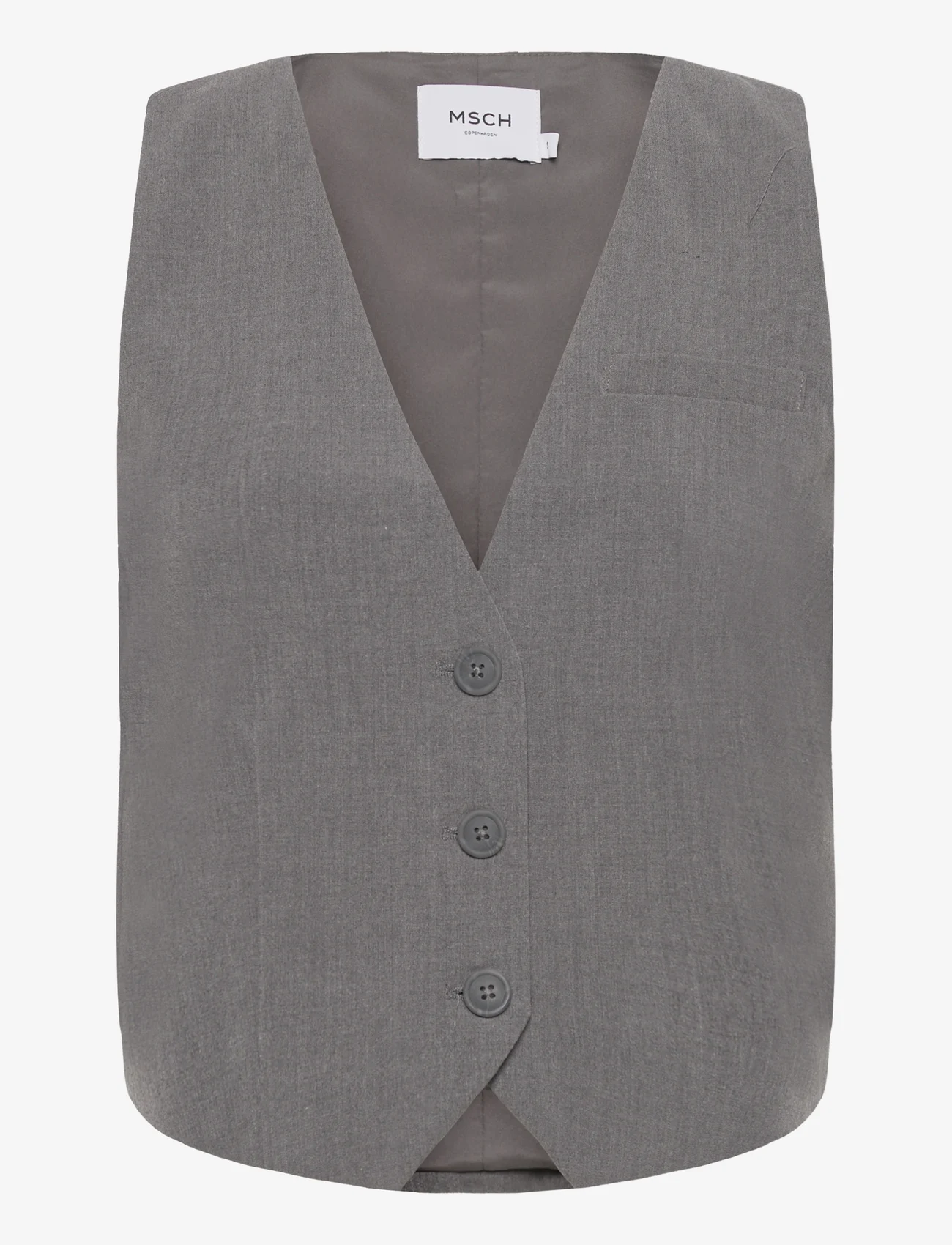 MSCH Copenhagen - MSCHBennora Waistcoat - vakarėlių drabužiai išparduotuvių kainomis - grey melange - 0
