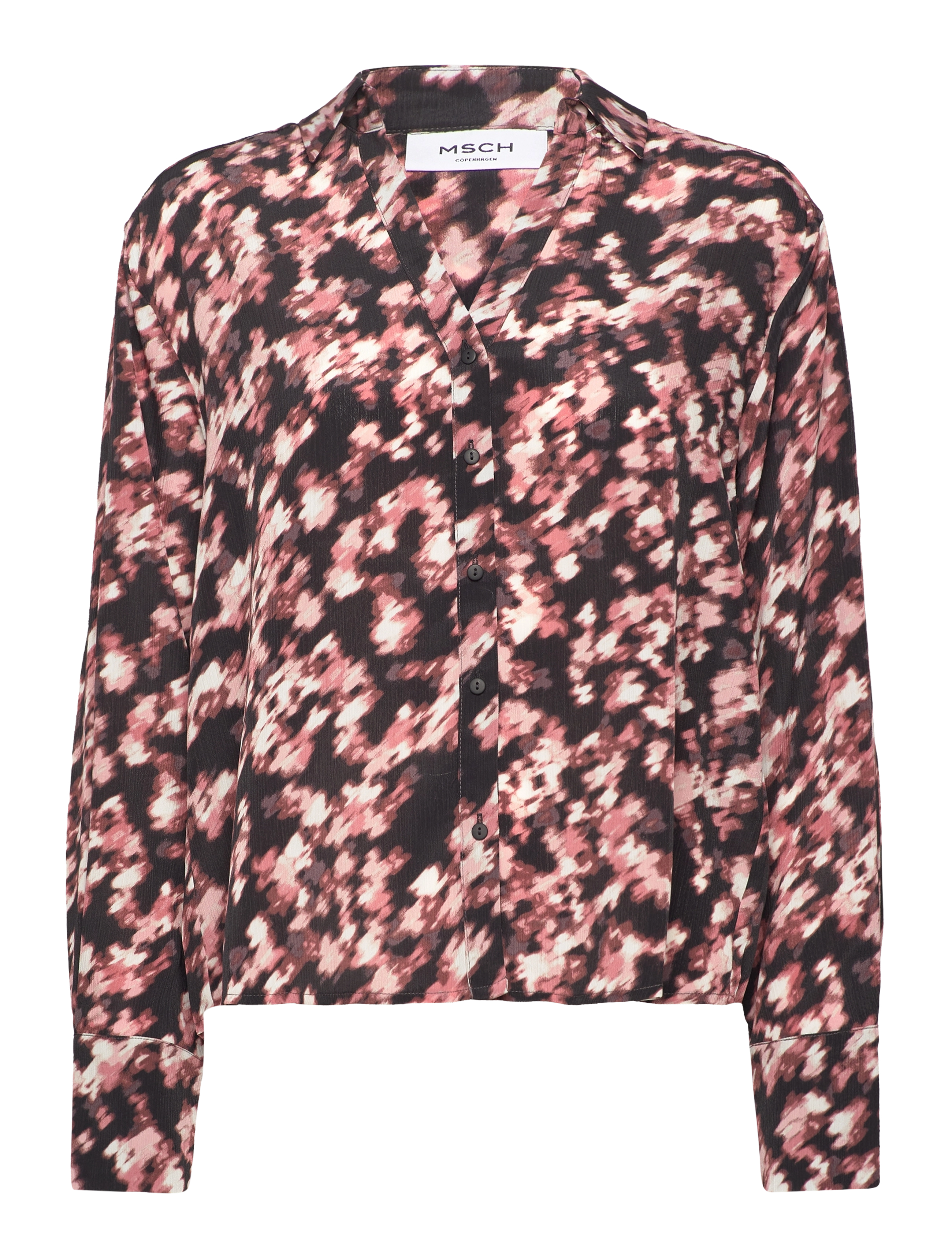 MSCH Copenhagen MSCHBellamaya Rhian Shirt AOP - Riided - L MAHOGANY FLW / black