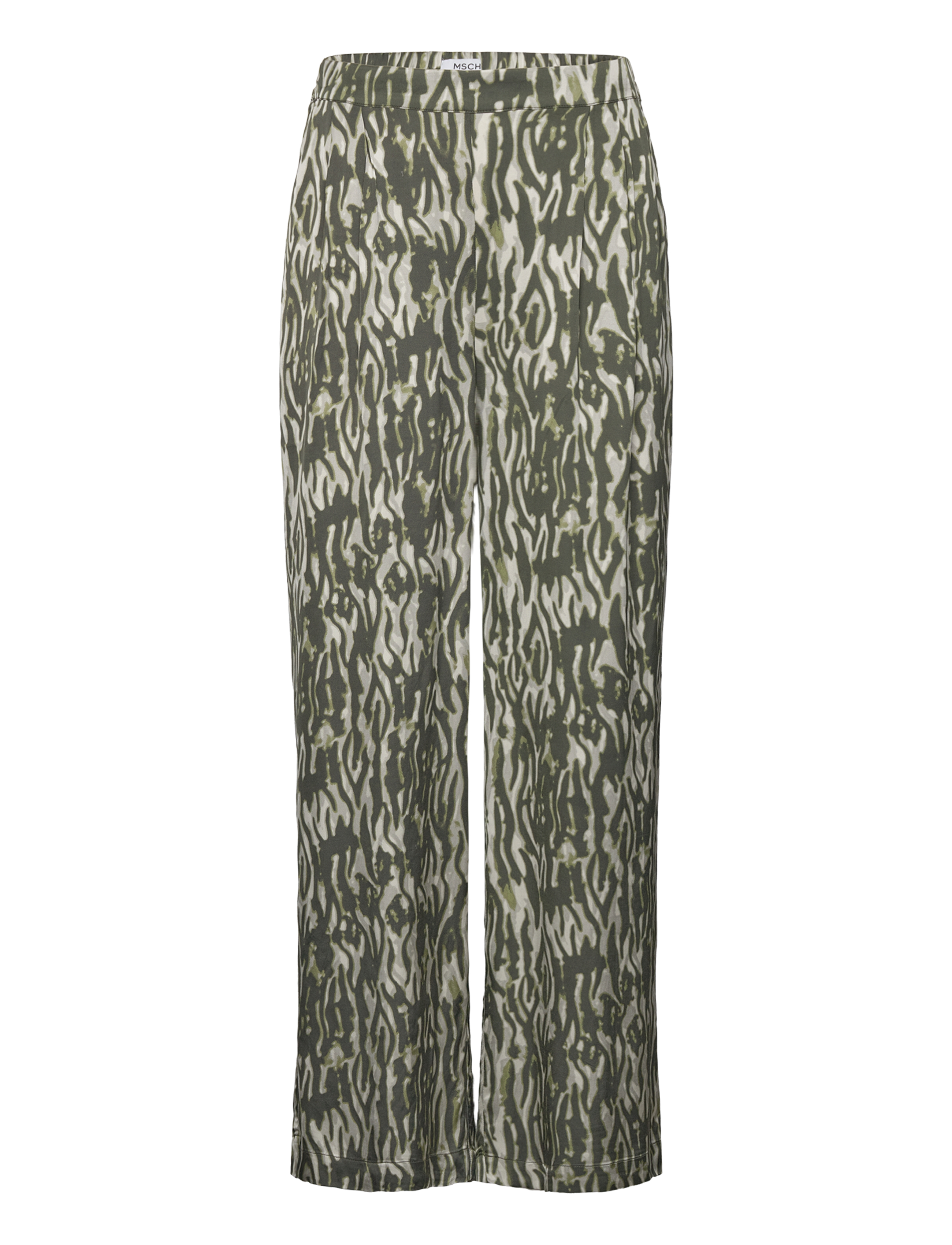 MSCH Copenhagen MSCHJoceline Irida Pants AOP - Bukser - BLK SAND ZEBRA / khaki/green