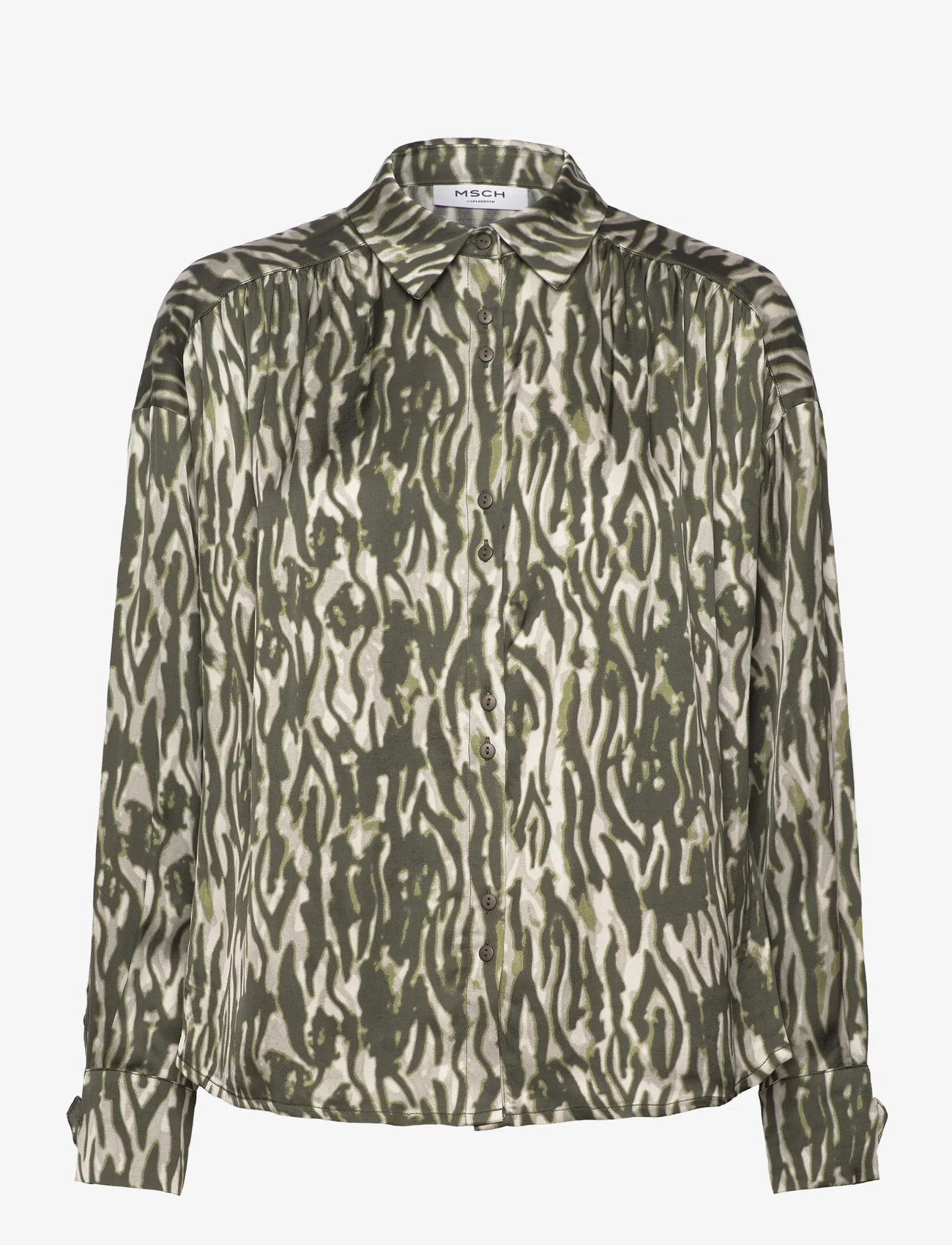 MSCH Copenhagen - MSCHJoceline Irida Shirt AOP - langärmlige hemden - blk sand zebra - 0
