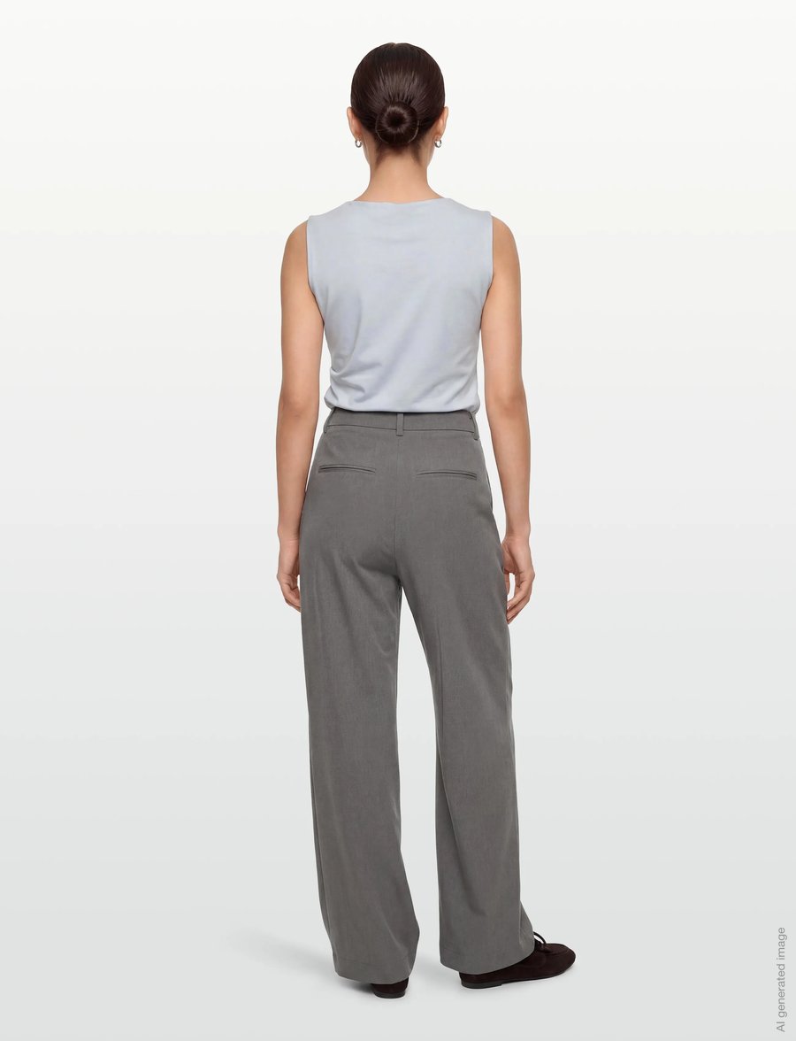 MSCH Copenhagen - MSCHHenrika HW Pants - kostymbyxor - grey melange - 4