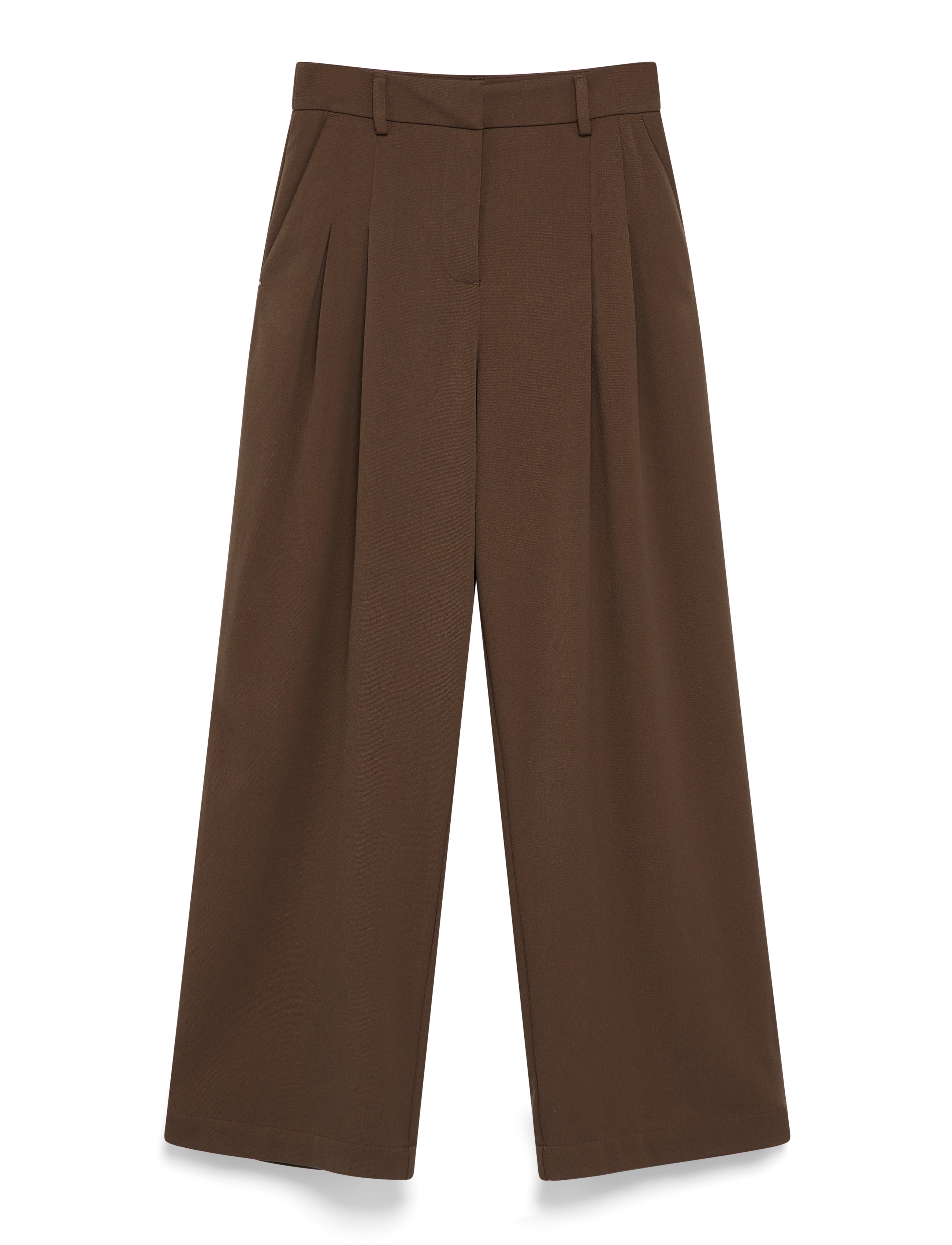 MSCH Copenhagen MSCHHenrika HW Pants - Tailored trousers - SLATE BLACK / brown