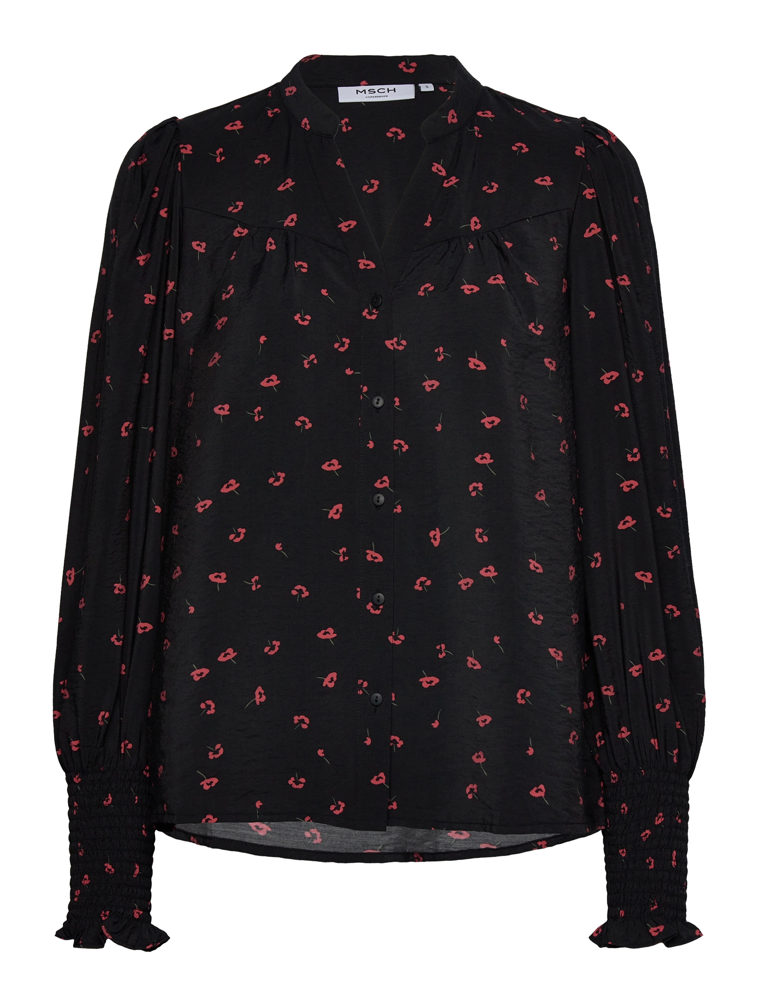MSCH Copenhagen MSCHVinaya Ladonna Shirt AOP - Vaatteet - BLACK FLOWER / black