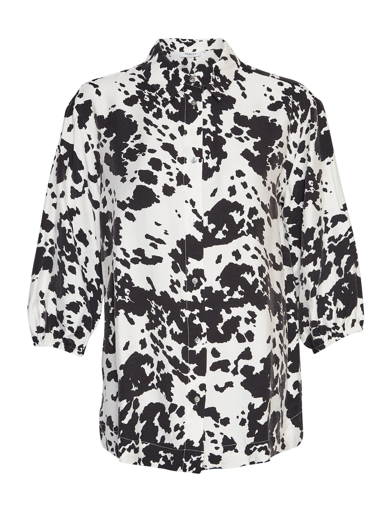 MSCH Copenhagen - MSCHKaralynn 3/4 Shirt AOP - långärmade skjortor - black animal - 0