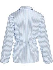 MSCH Copenhagen - MSCHZenika Wrap Top STP - long-sleeved shirts - azurine/b wht - 1