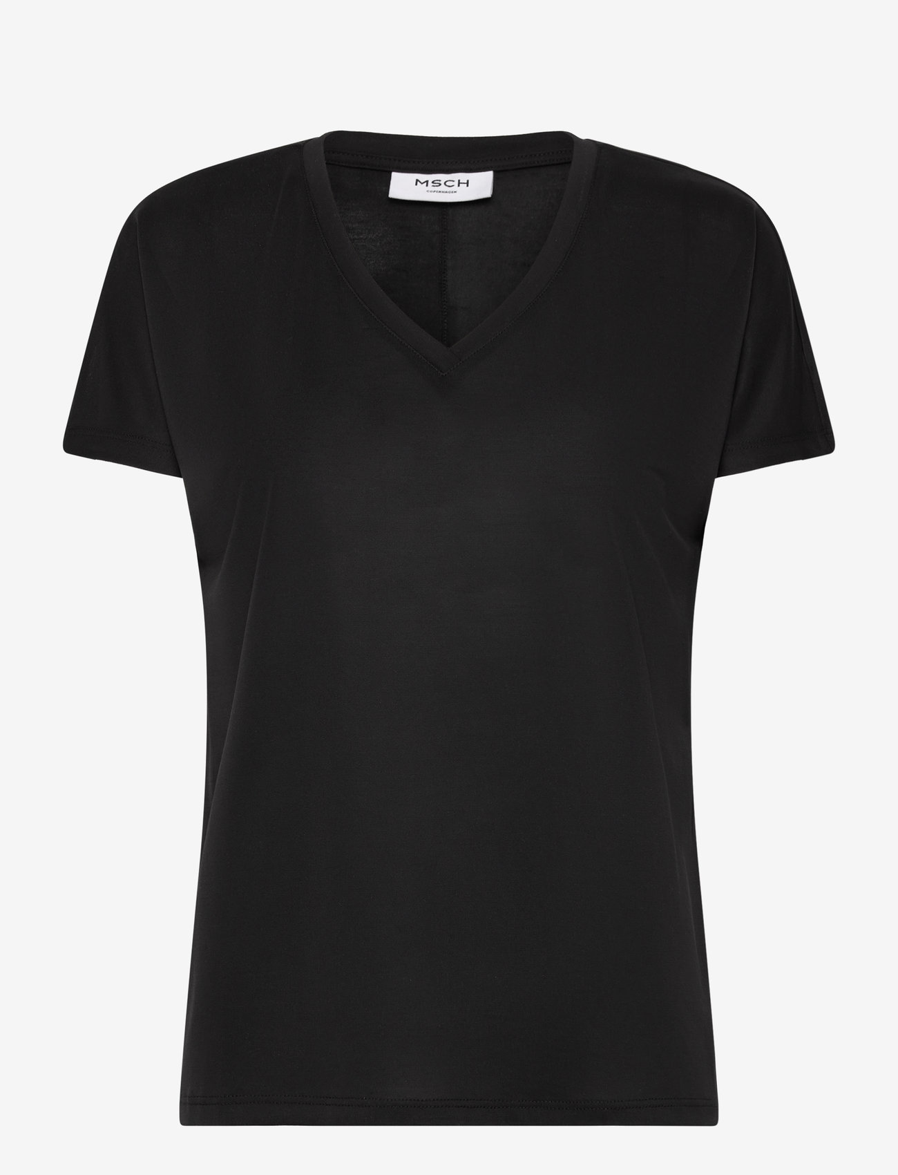 MSCH Copenhagen - MSCHFenya Modal V Neck Tee - t-shirts - black - 0