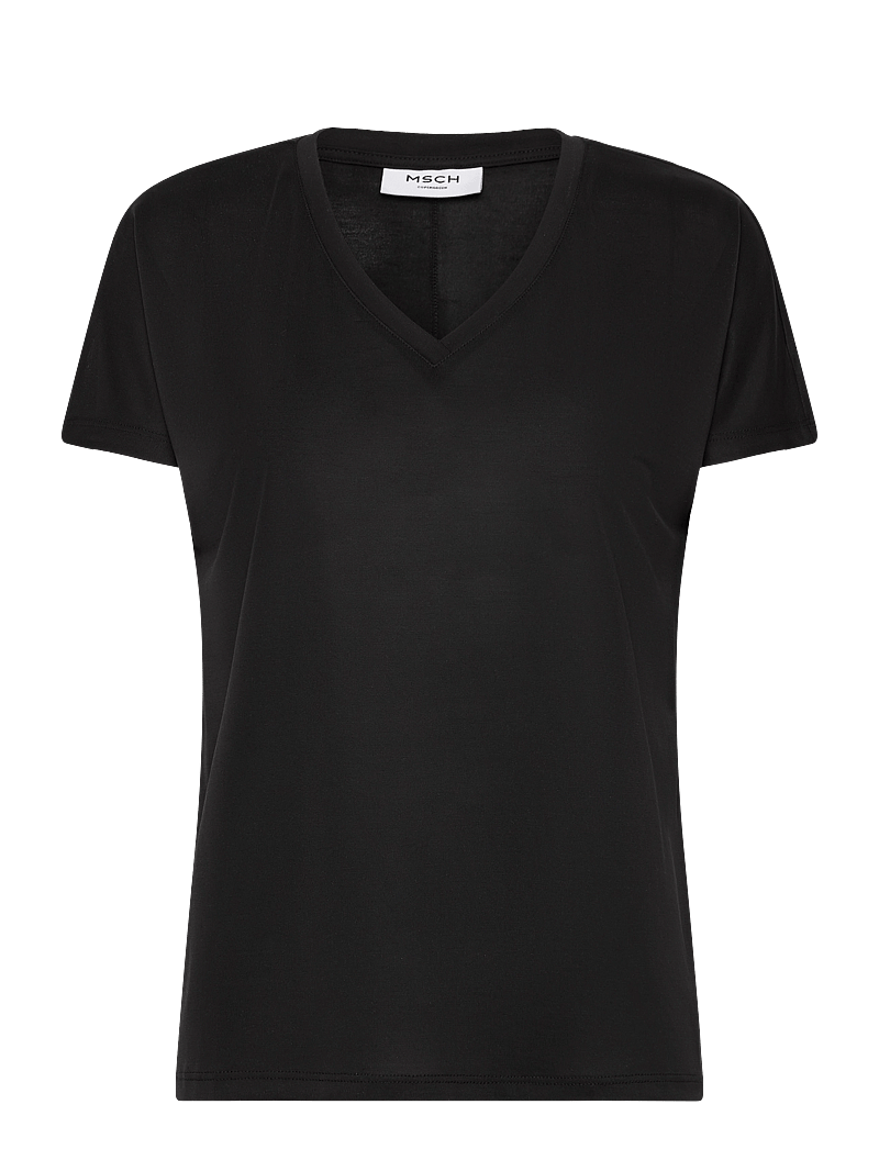 MSCH Copenhagen - MSCHFenya Modal V Neck Tee - t-shirts - black - 0