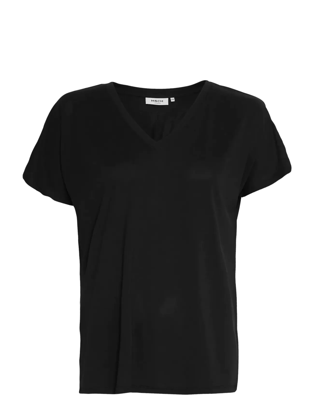 MSCH Copenhagen - MSCHFenya Modal V Neck Tee - t-shirts - black - 1