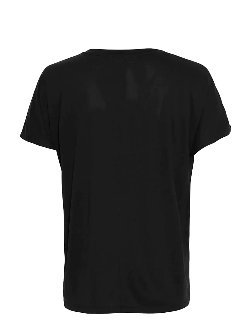 MSCH Copenhagen - MSCHFenya Modal V Neck Tee - stuttermarbolir og toppar - black - 1