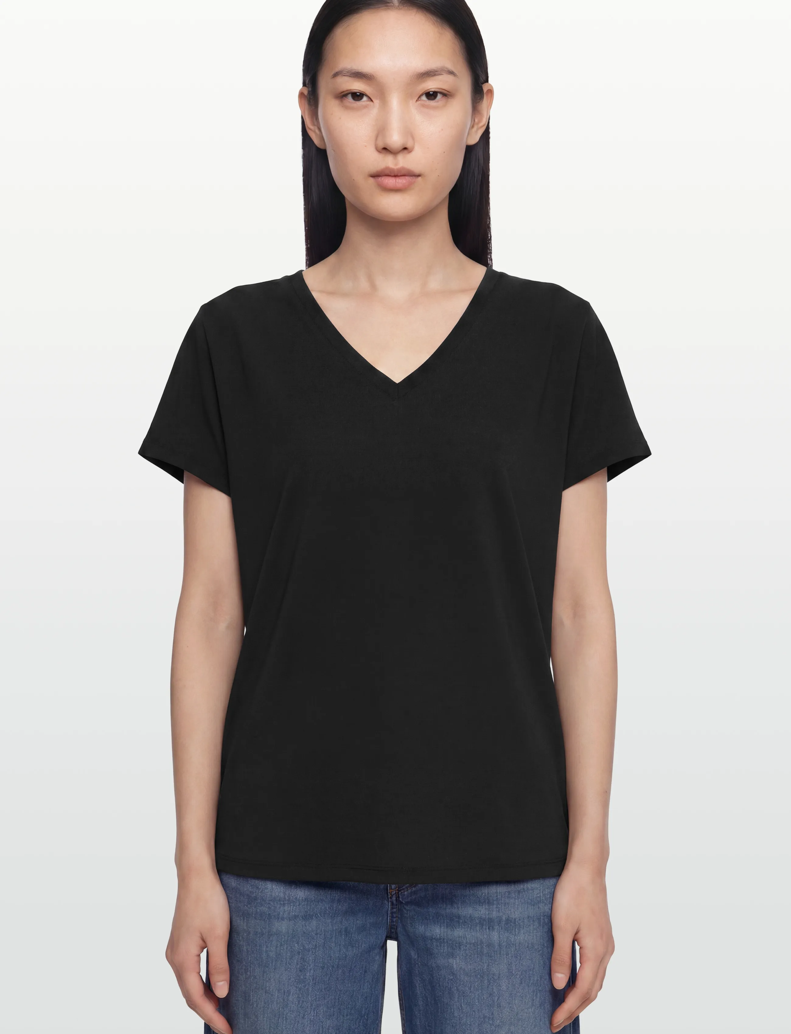 MSCH Copenhagen - MSCHFenya Modal V Neck Tee - t-shirts - black - 3