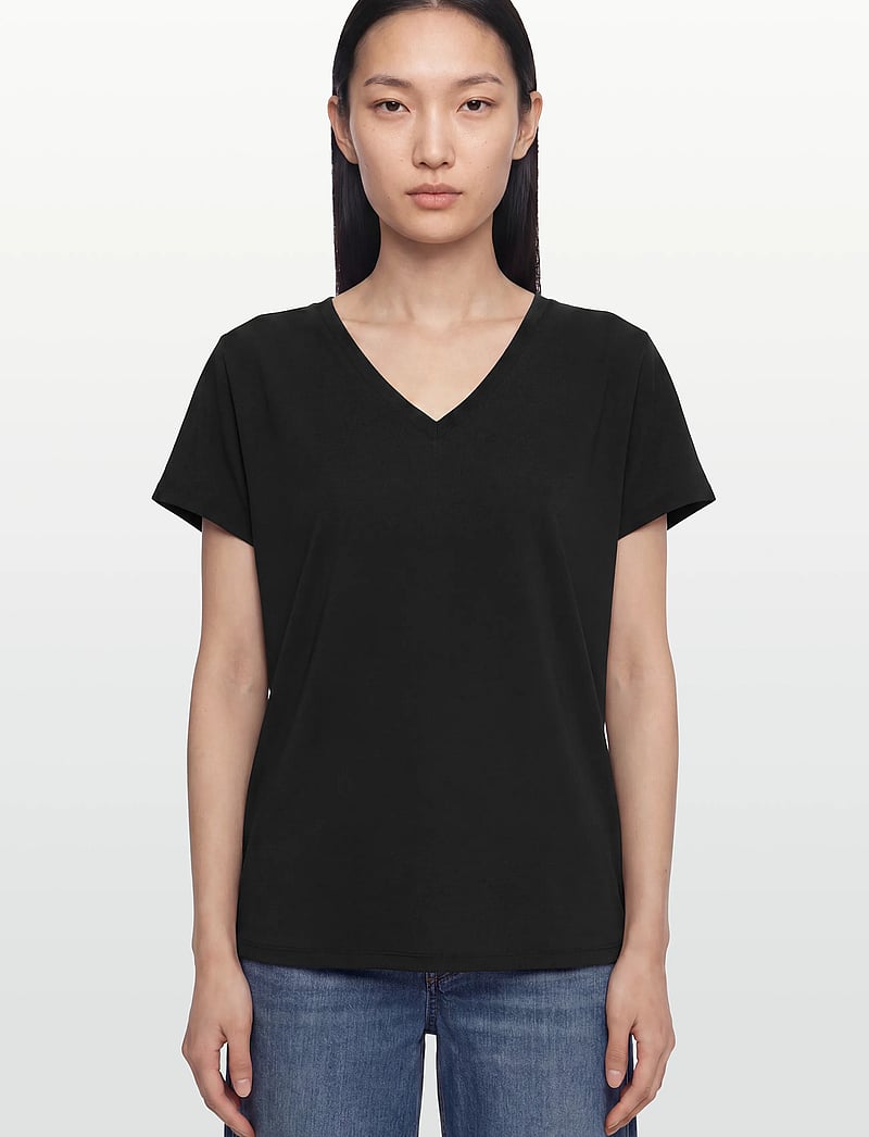 MSCH Copenhagen - MSCHFenya Modal V Neck Tee - t-shirts - black - 3