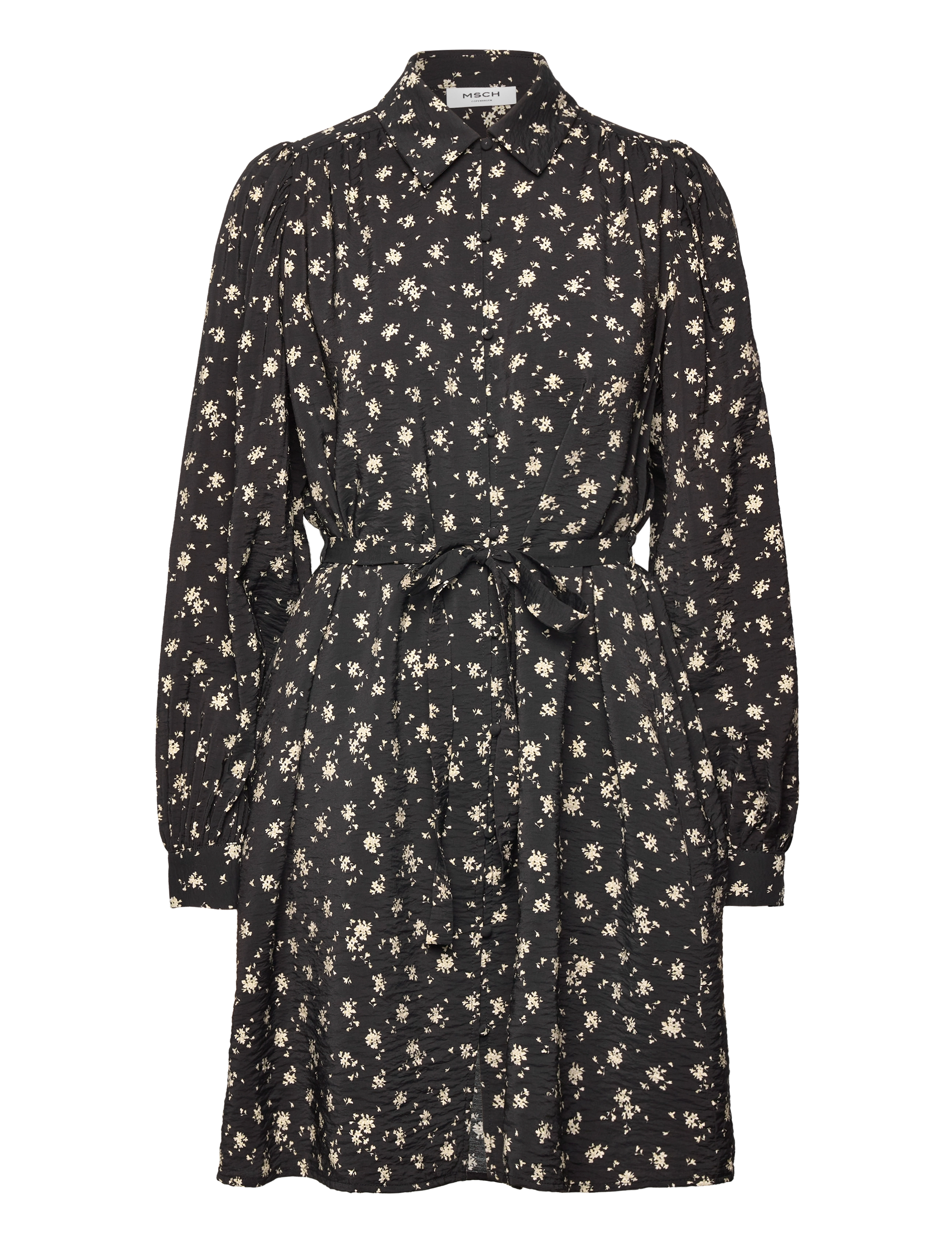 MSCH Copenhagen MSCHNathasia Ladonna Shirt Dress AOP - Klær - BLACK FLOWER / black